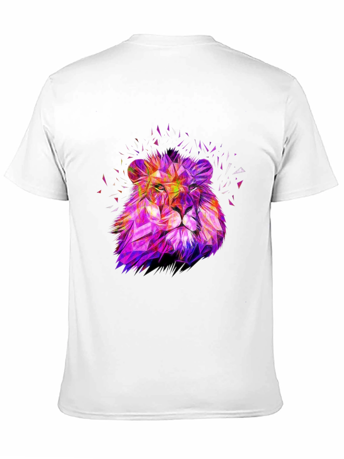 Geometric Lion Graphic Print Tee