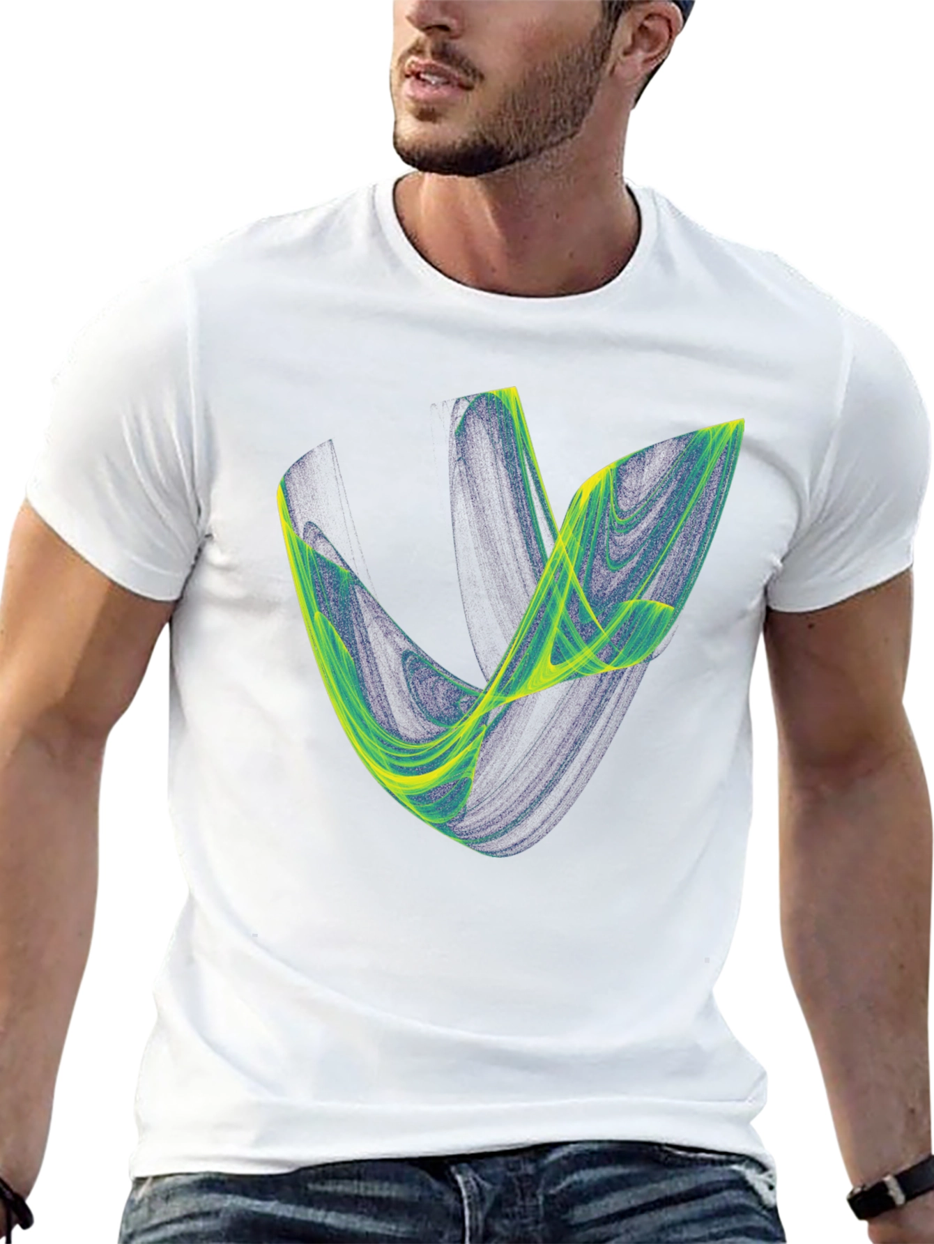 Abstract Graphic Tee - Black Cotton Blend