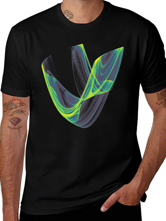 Abstract Graphic Tee - Black Cotton Blend