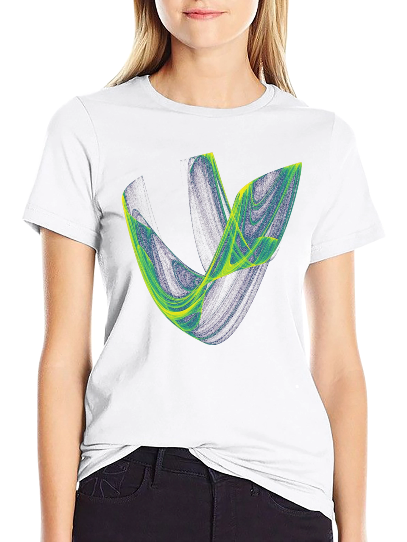 Abstract Graphic Tee - Black Cotton Blend
