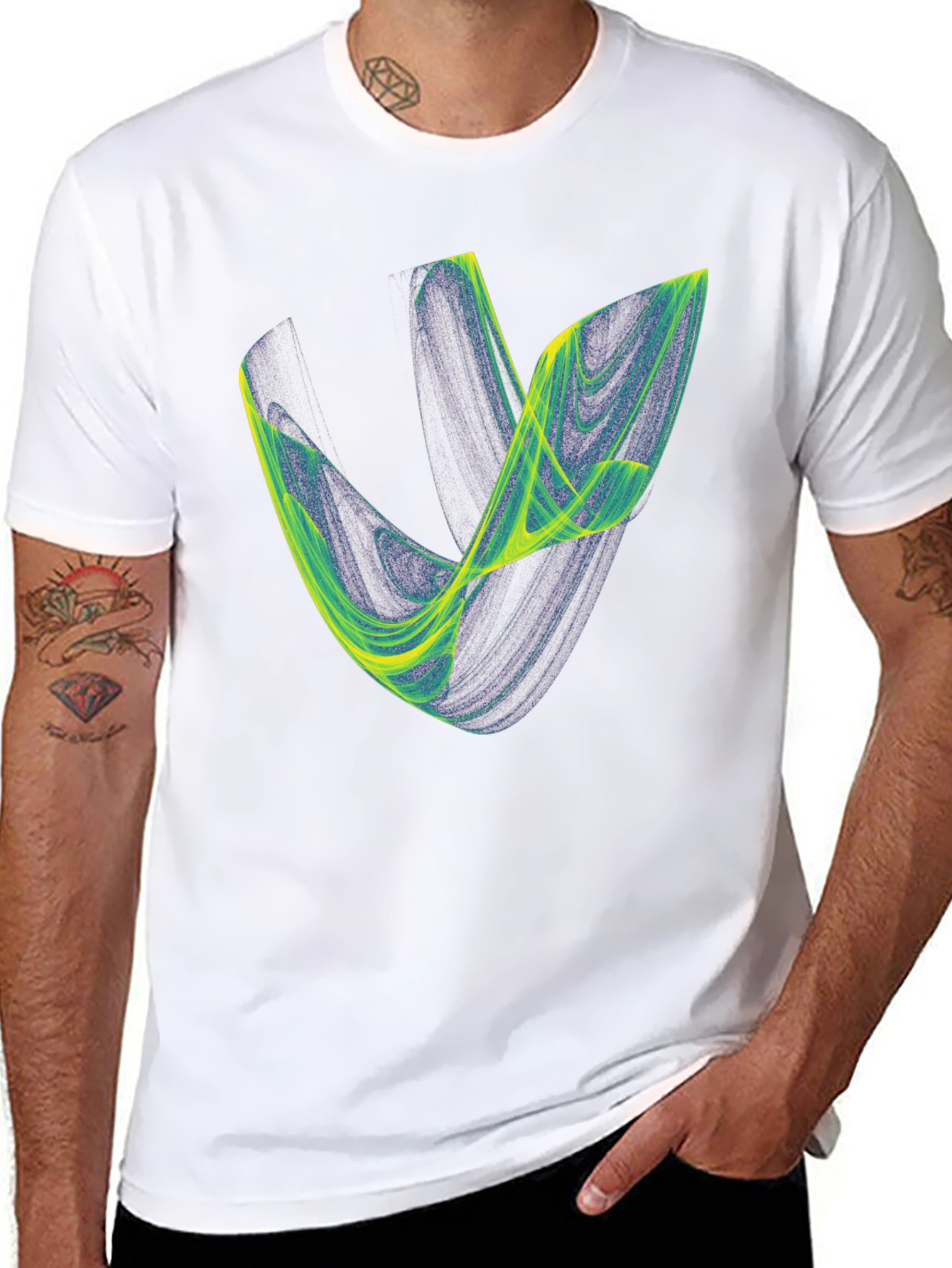 Abstract Graphic Tee - Black Cotton Blend