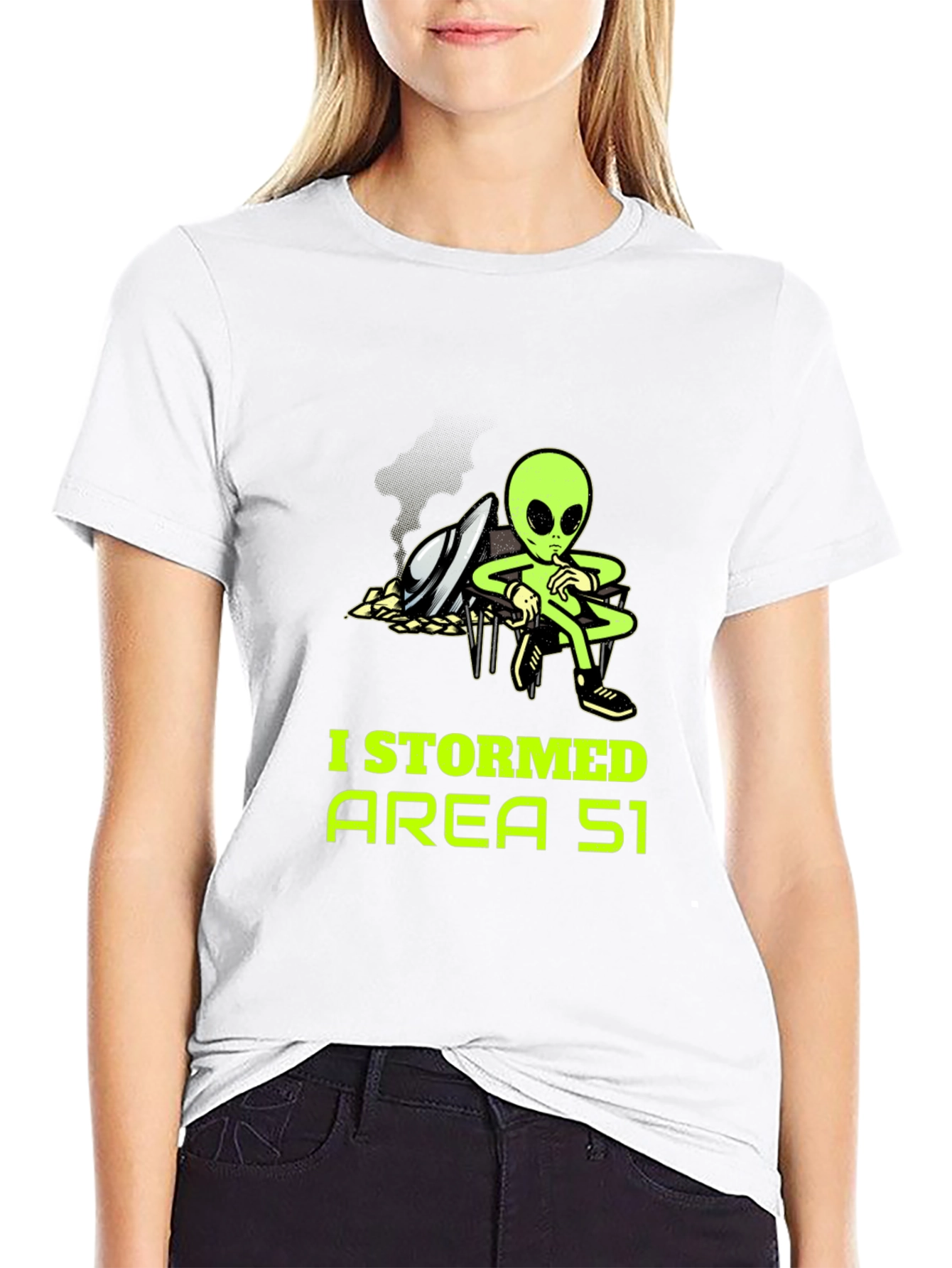 Area 51 Alien T-Shirt - Black Cotton Graphic Tee