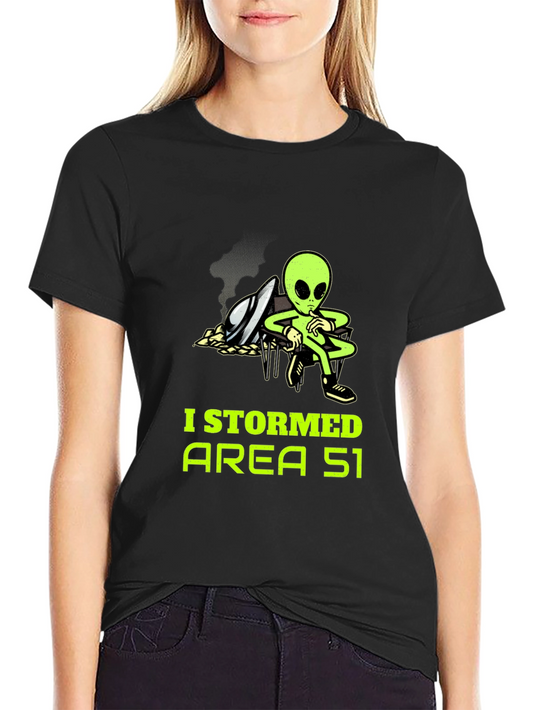 Area 51 Alien T-Shirt - Black Cotton Graphic Tee