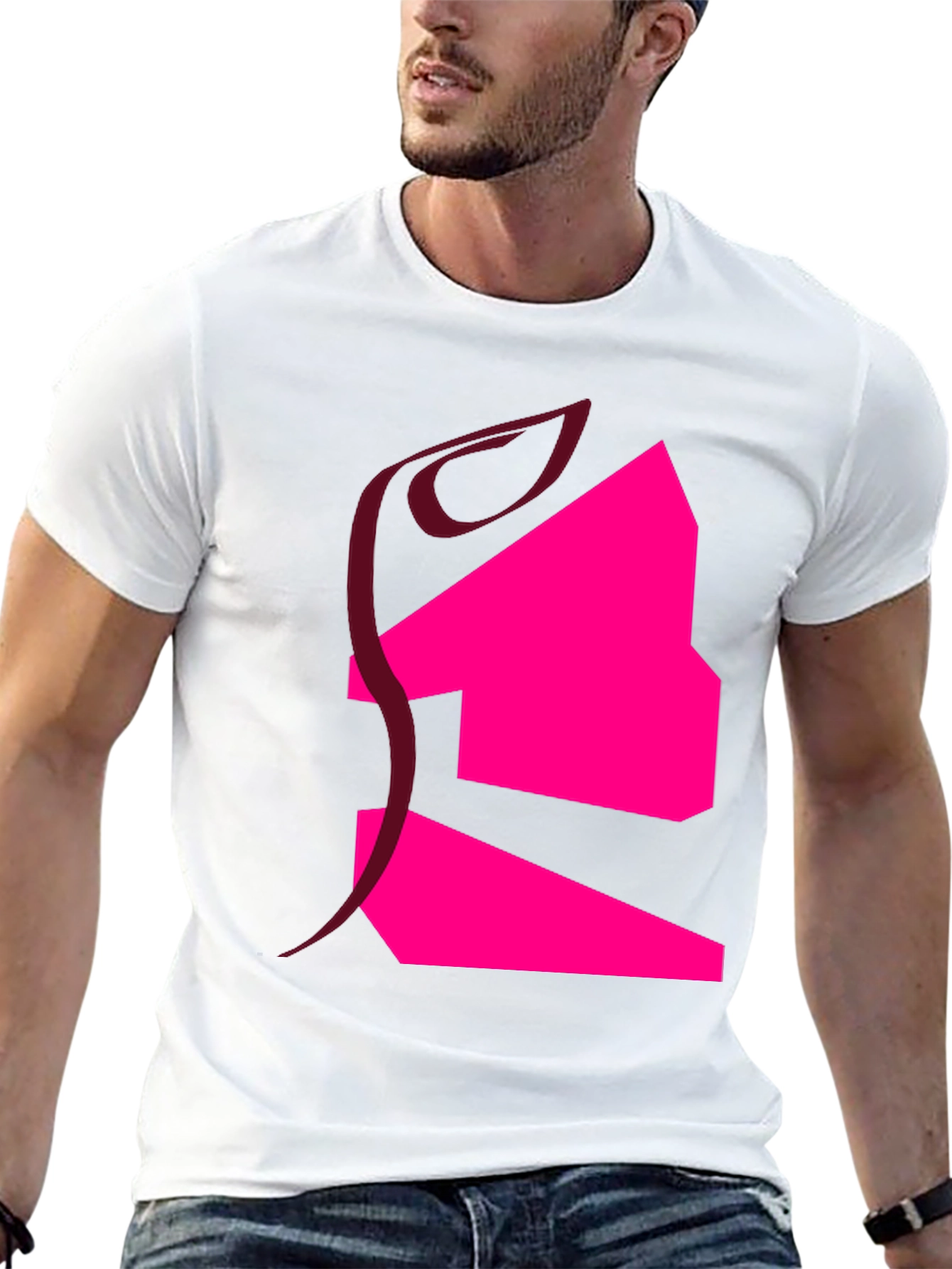 Abstract Graphic T-Shirt - Black Cotton Blend