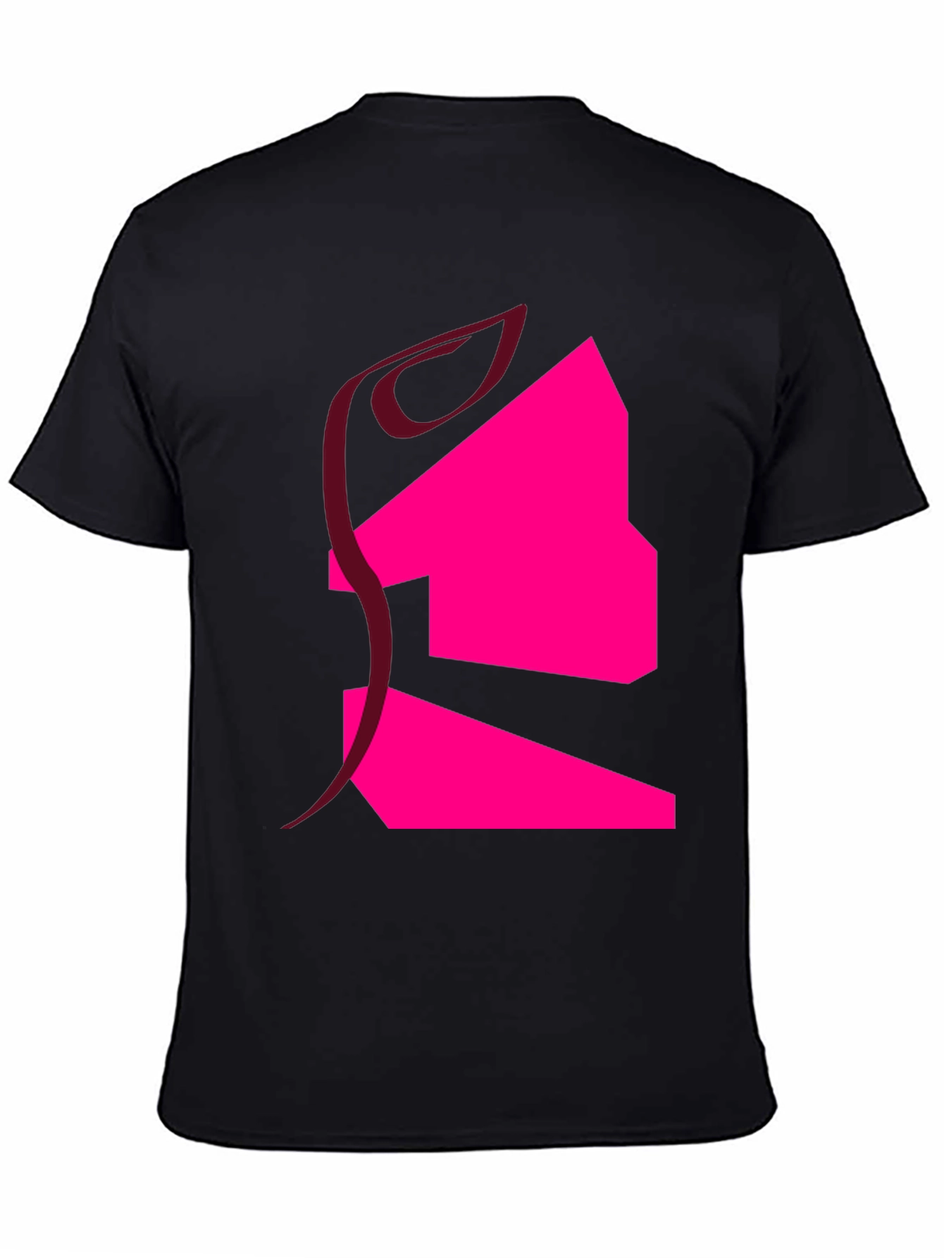 Abstract Graphic T-Shirt - Black Cotton Blend
