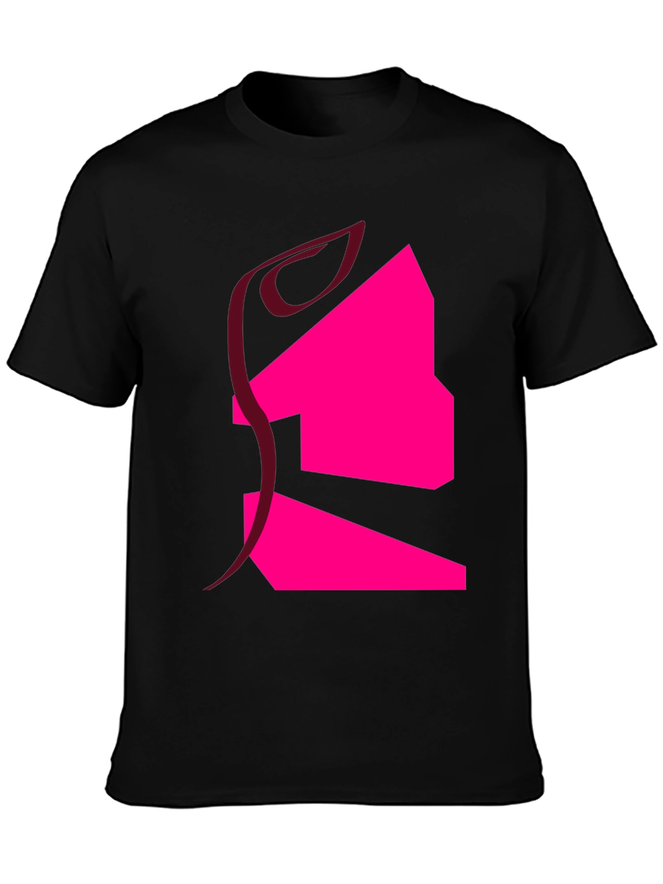 Abstract Graphic T-Shirt - Black Cotton Blend