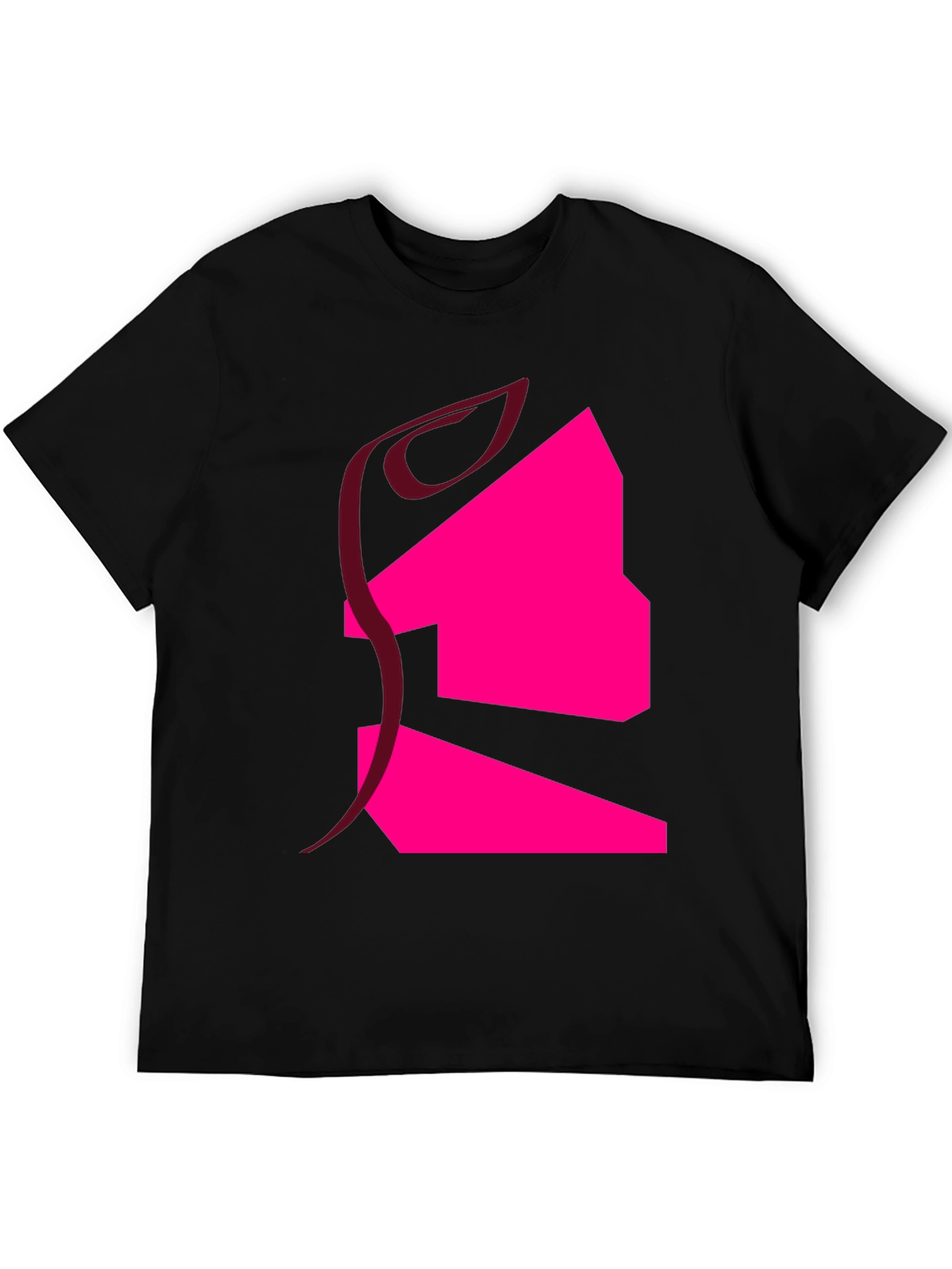 Abstract Graphic T-Shirt - Black Cotton Blend