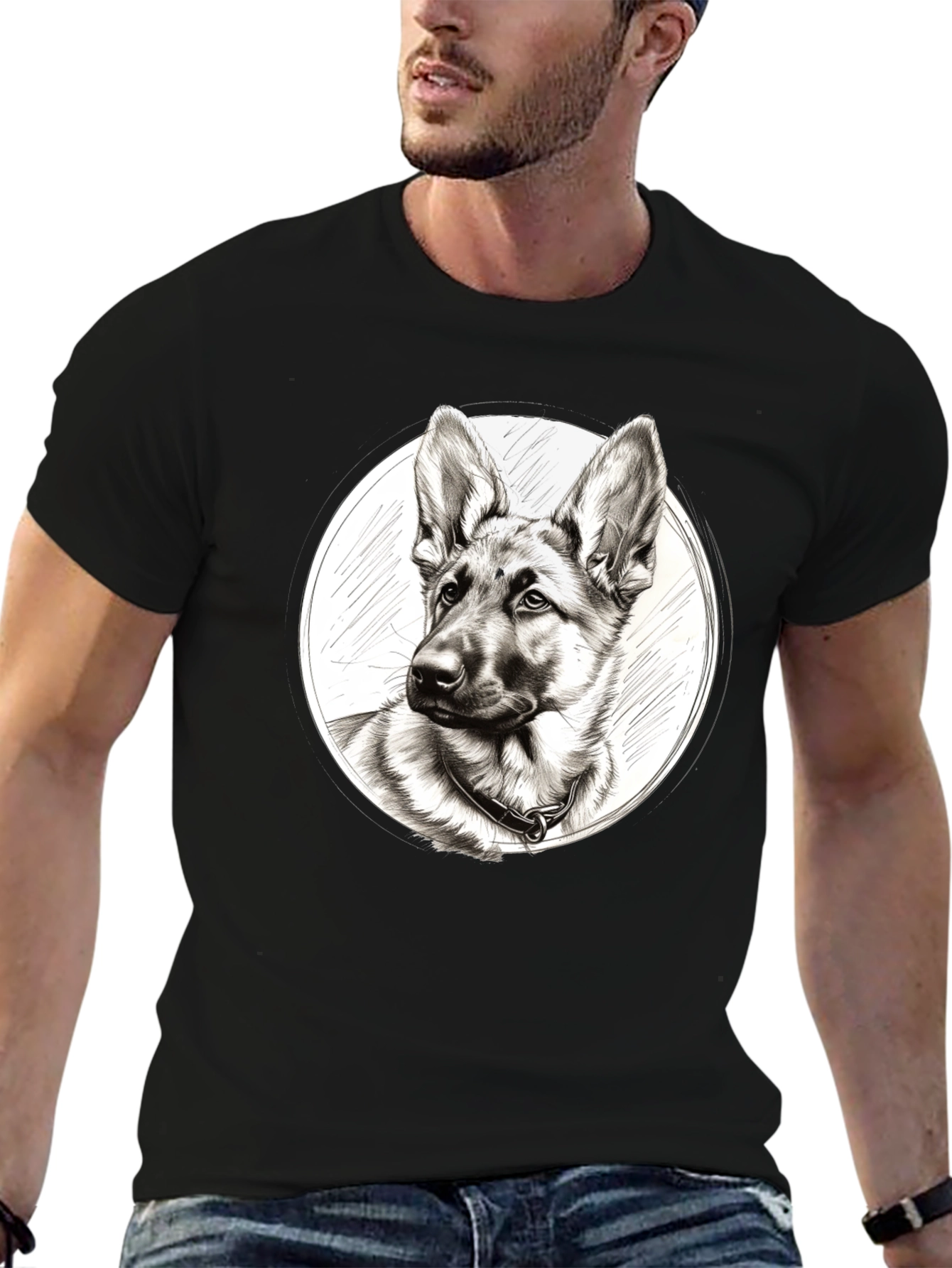 German Shepherd Dog Sketch T-Shirt