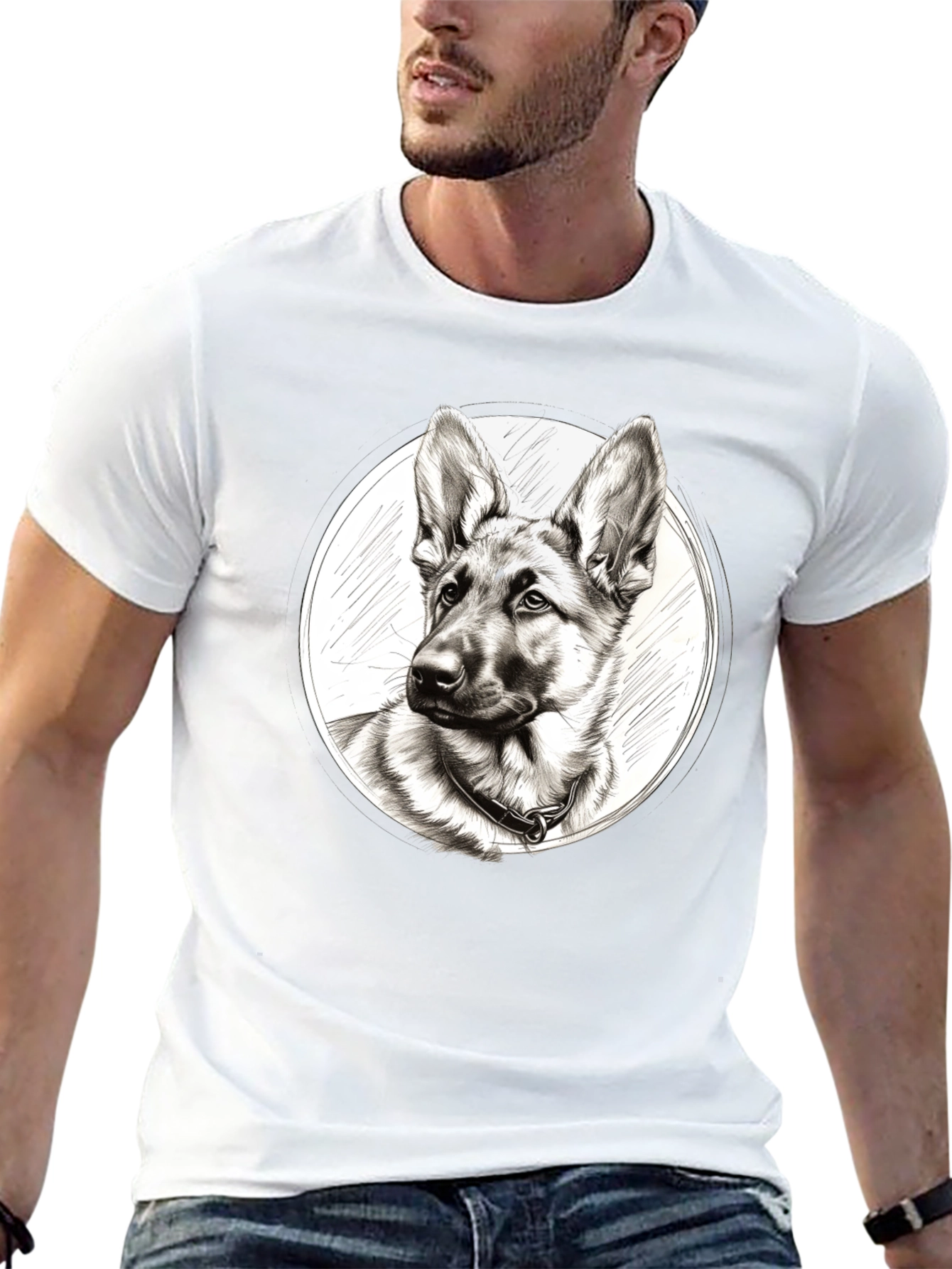 German Shepherd Dog Sketch T-Shirt