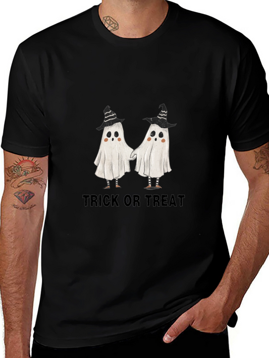 Halloween Ghost Trick or Treat Graphic T-Shirt