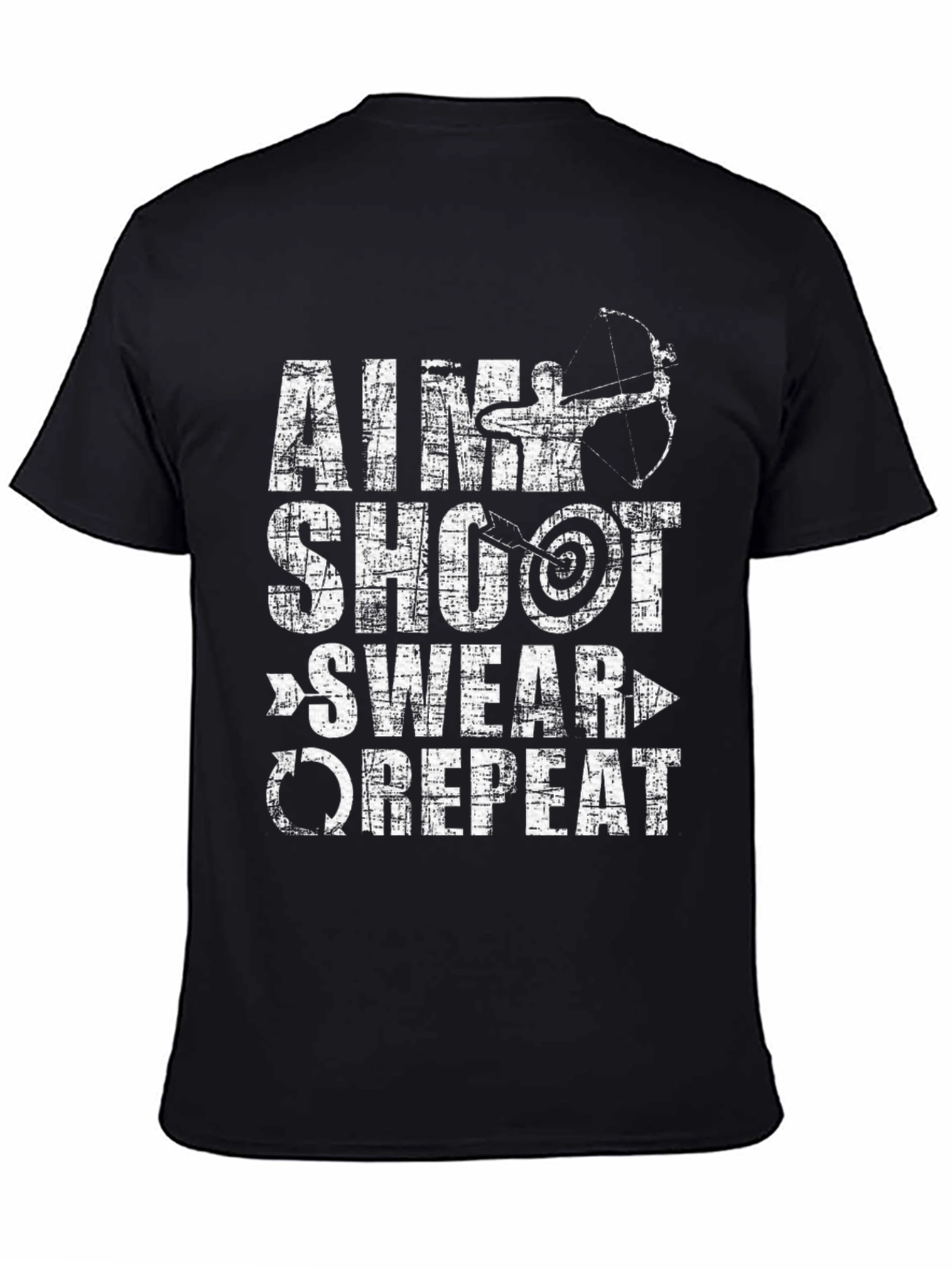 Aim Shoot Swear Repeat T-Shirt Archery Bow Arrow Target