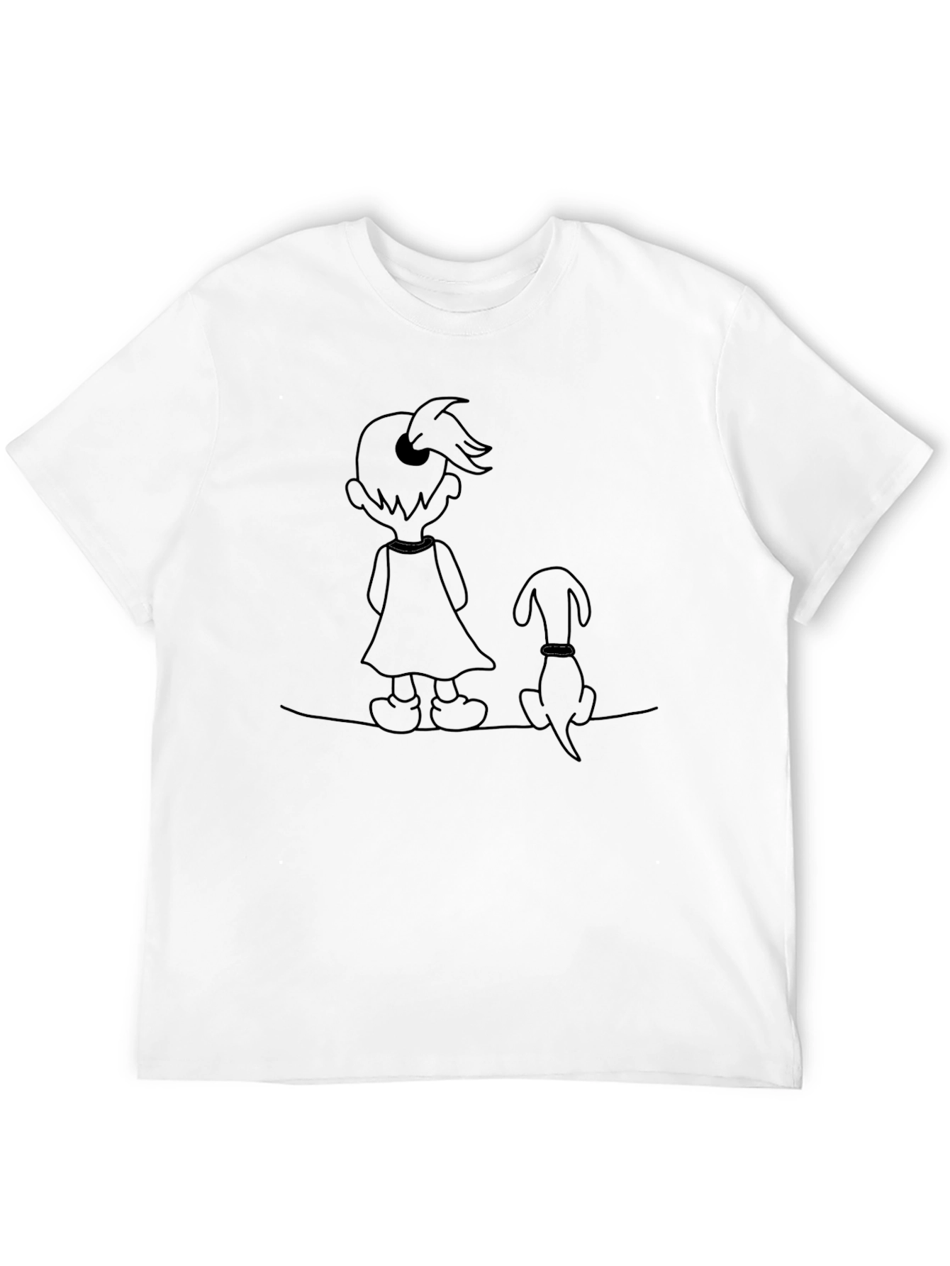 Girl and Dog Graphic Tee - Unisex Black Shirt