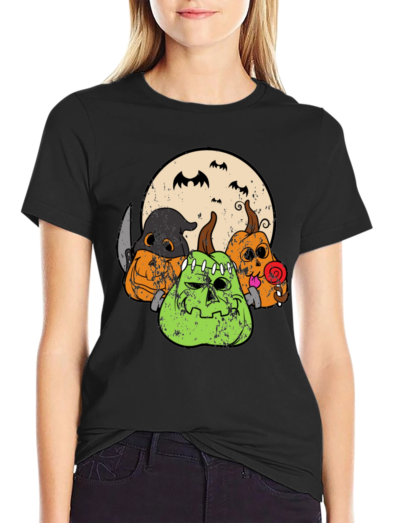 Halloween Pumpkin Graphic Tee - Spooky Season Shirt