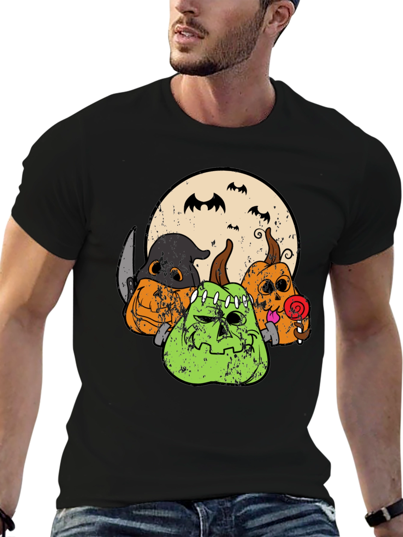 Halloween Pumpkin Graphic Tee - Spooky Season Shirt