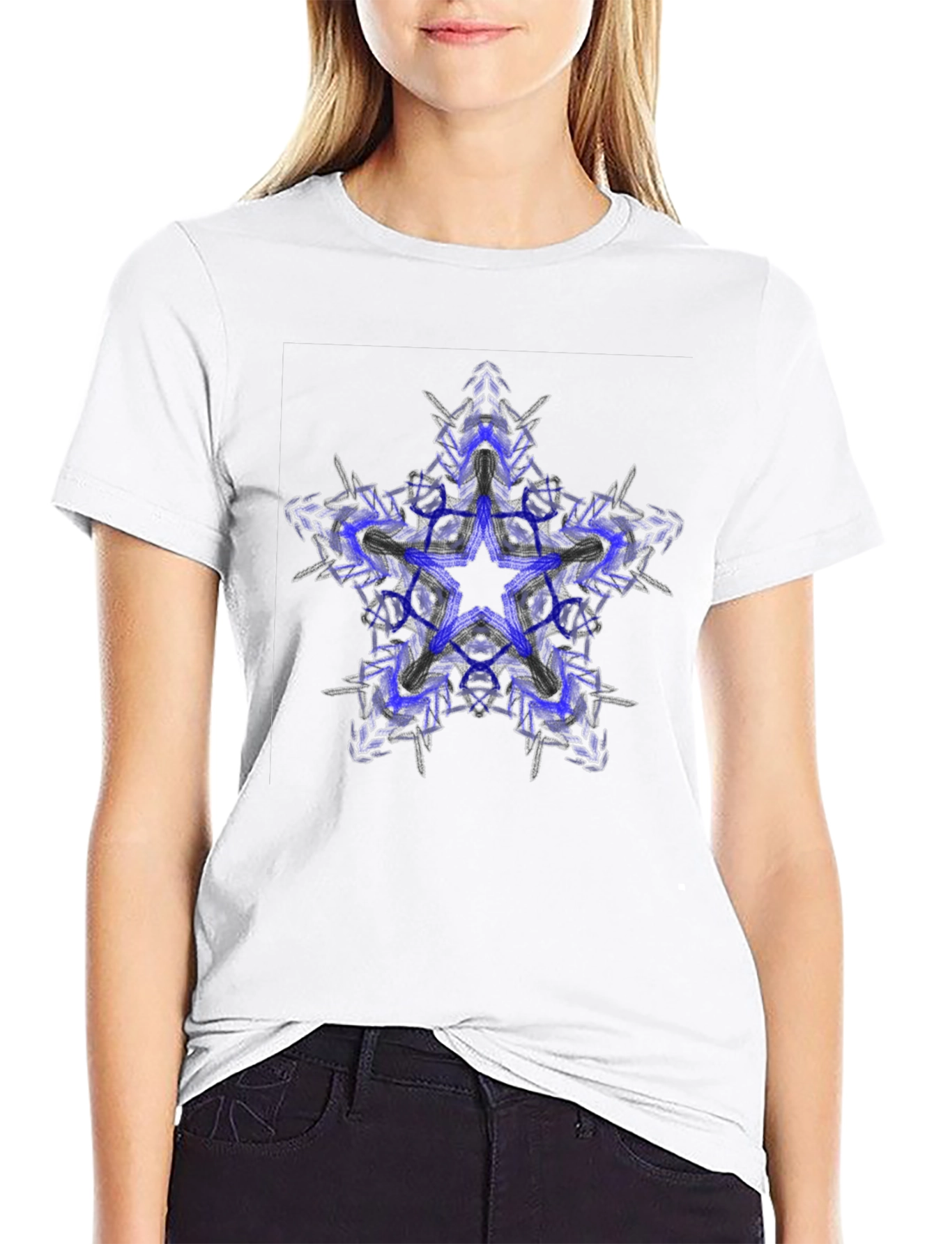 Abstract Star Graphic Tee - Modern Style