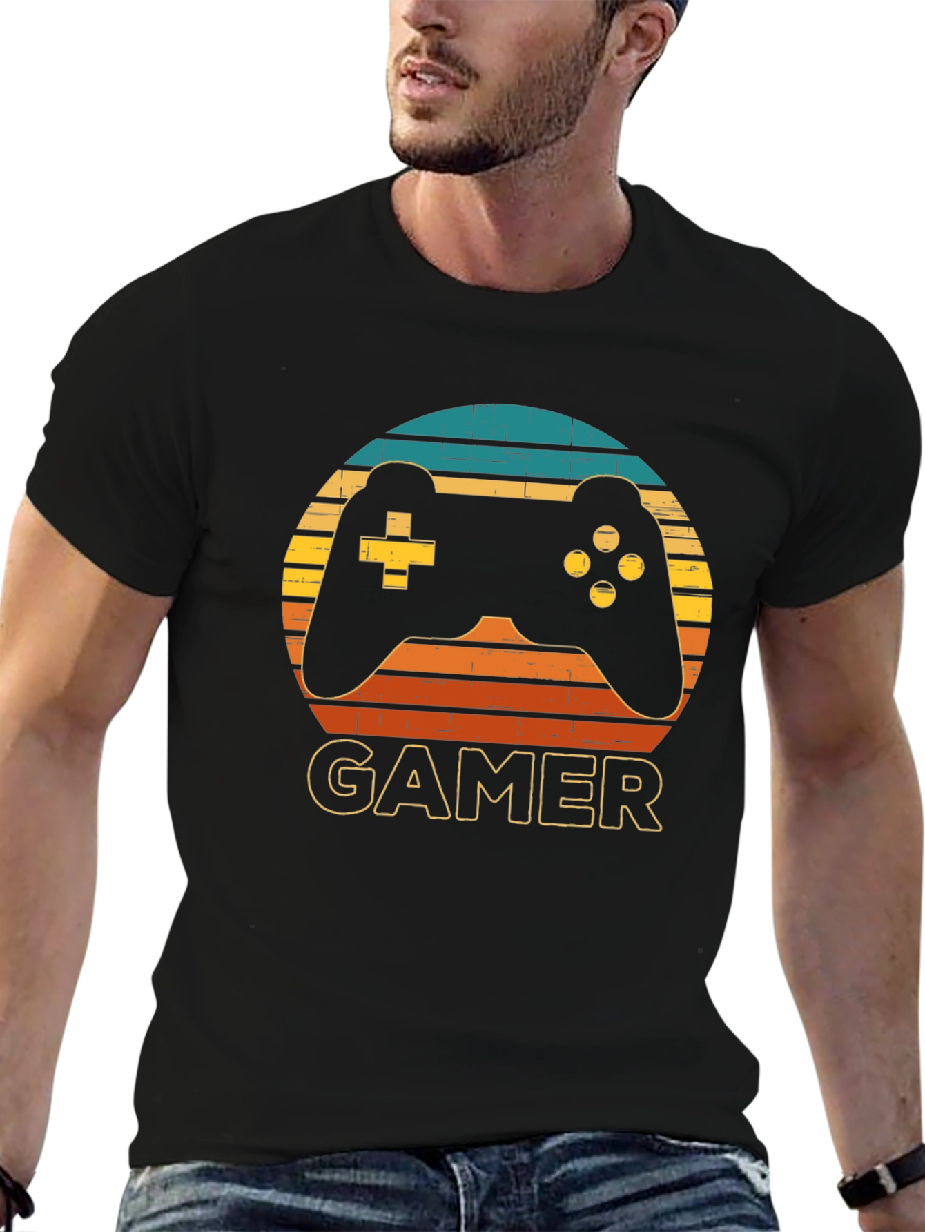 Gamer Controller Graphic T-Shirt - Retro Style
