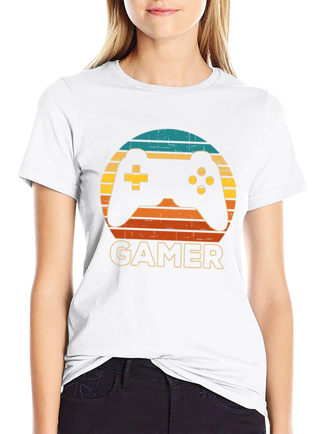 Gamer Controller Graphic T-Shirt - Retro Style