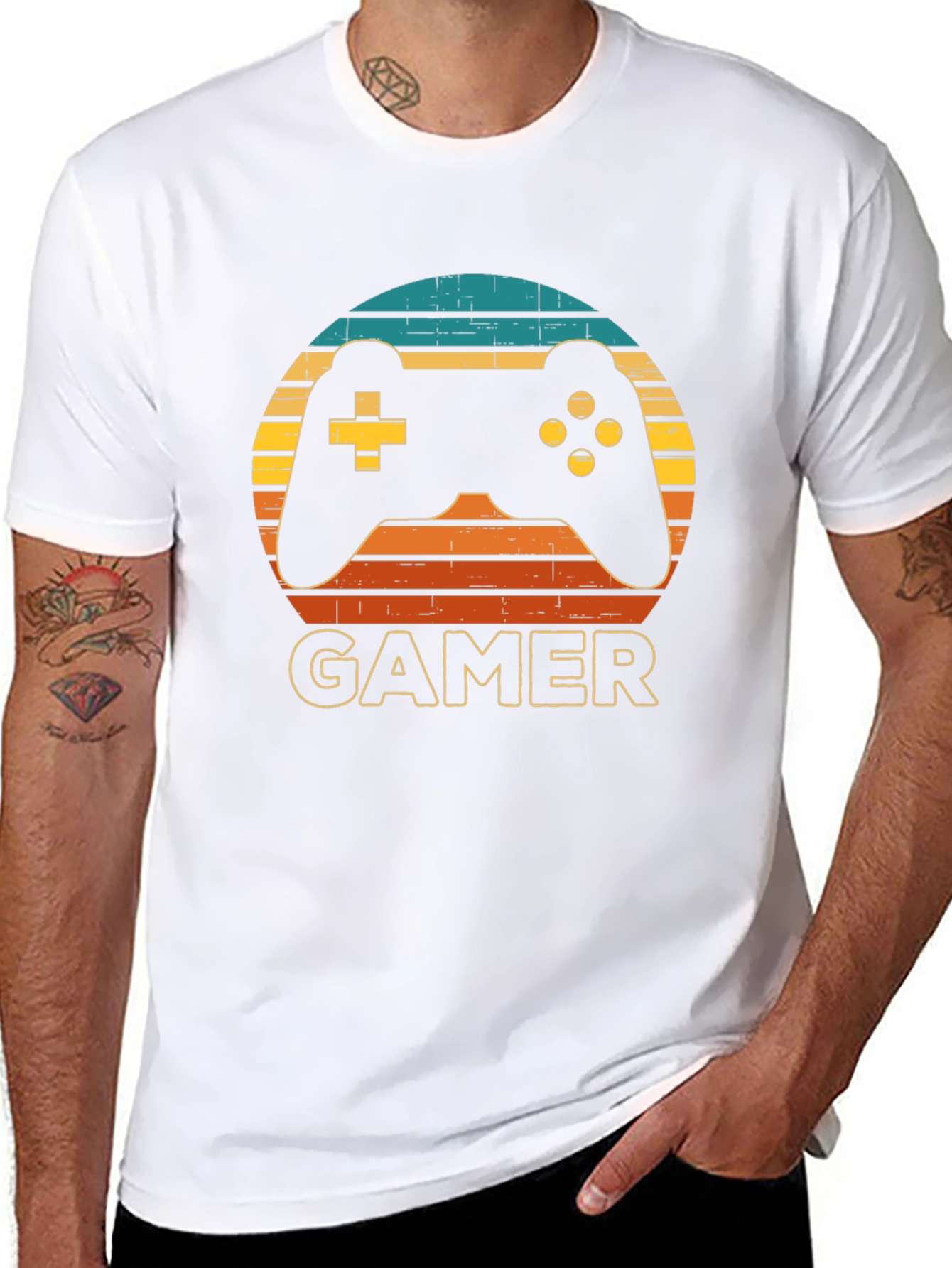 Gamer Controller Graphic T-Shirt - Retro Style