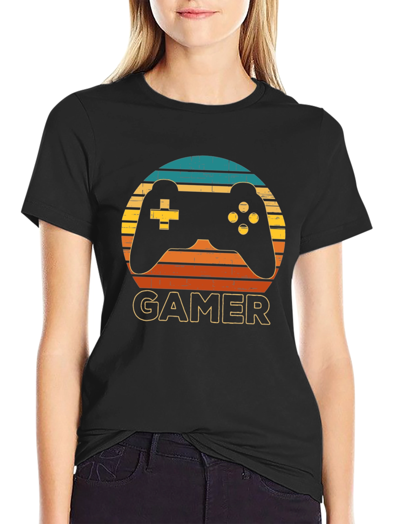 Gamer Controller Graphic T-Shirt - Retro Style