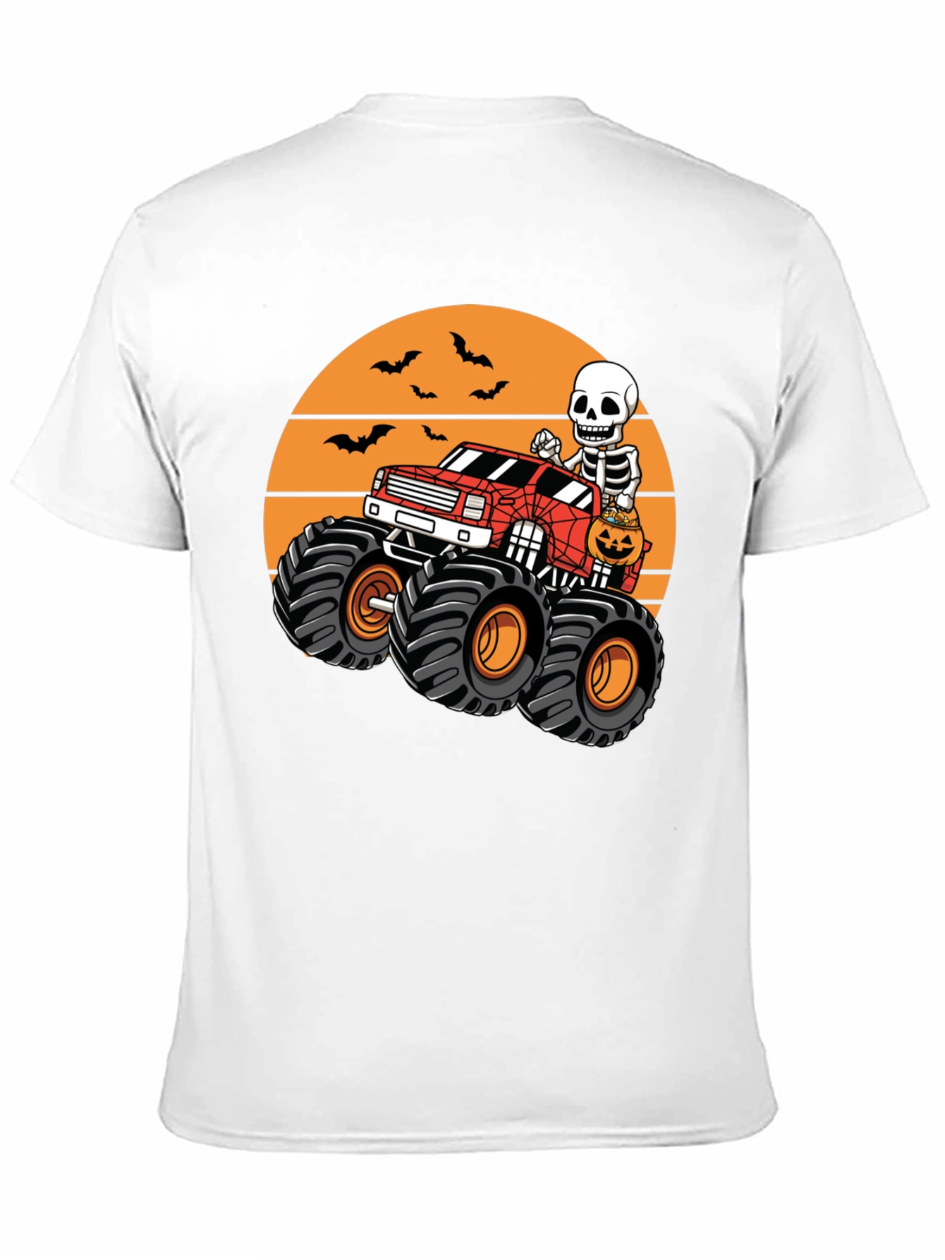 Halloween Skeleton Monster Truck Graphic Tee