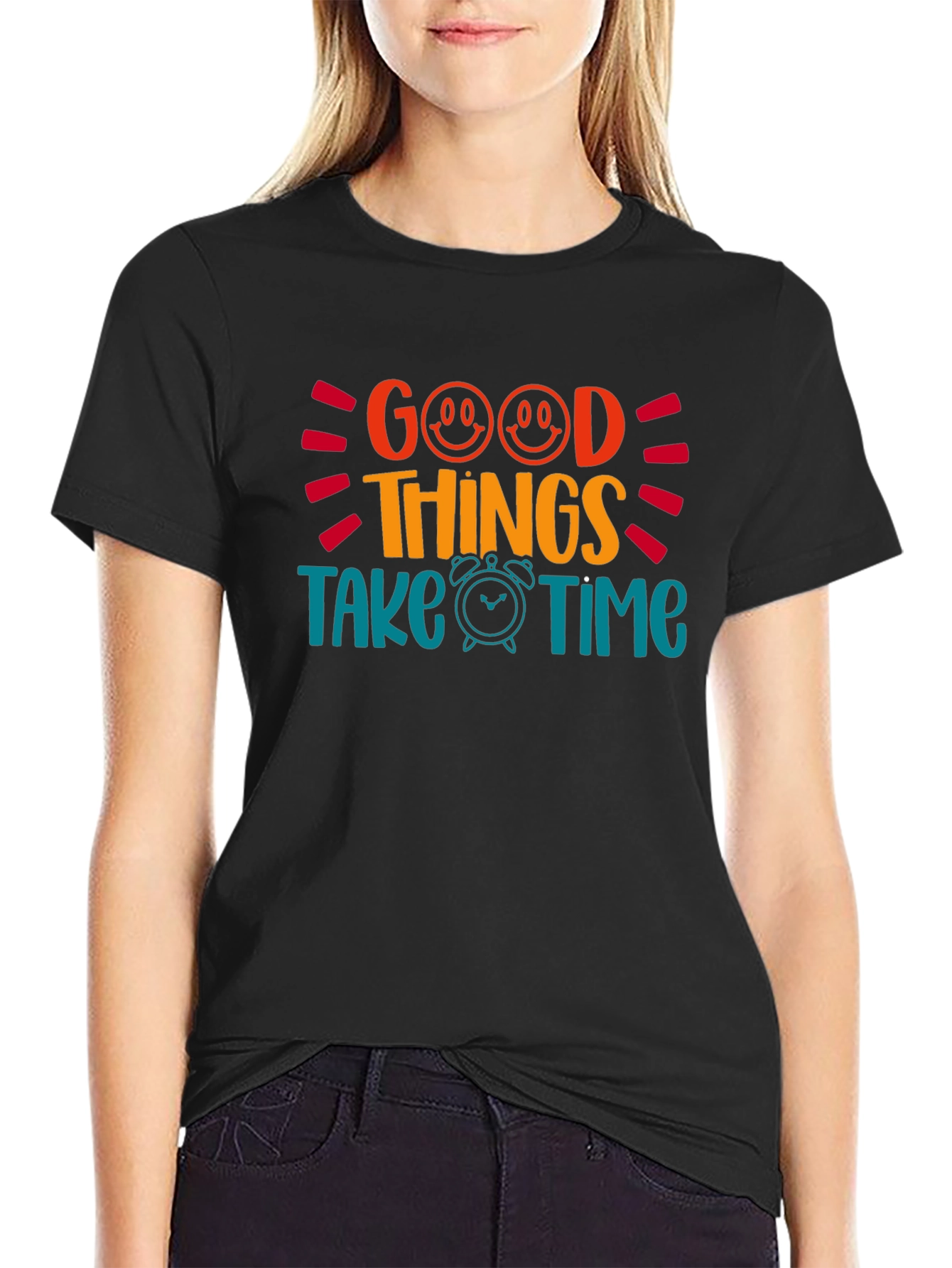 Good Things Take Time Graphic Tee - Black