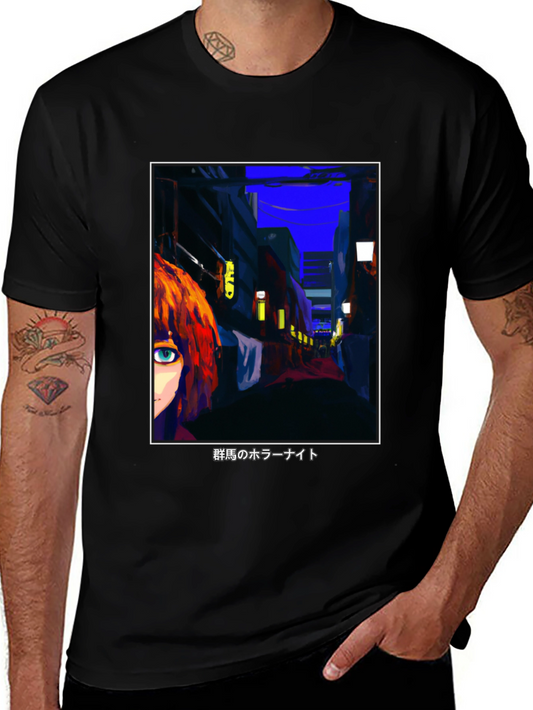 Anime Street Scene Graphic Tee