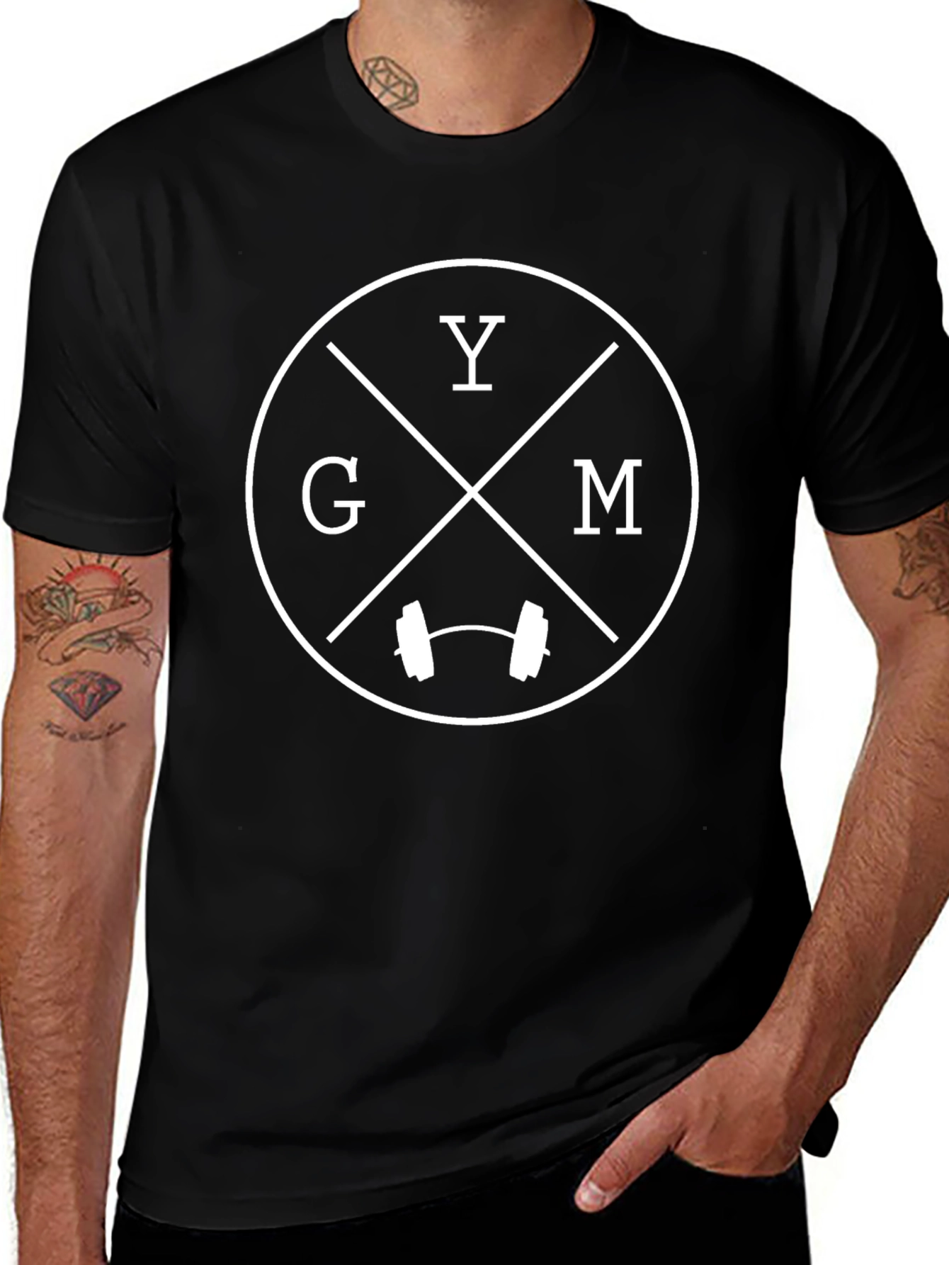 GYM T-Shirt Mens Black Fitness Tee