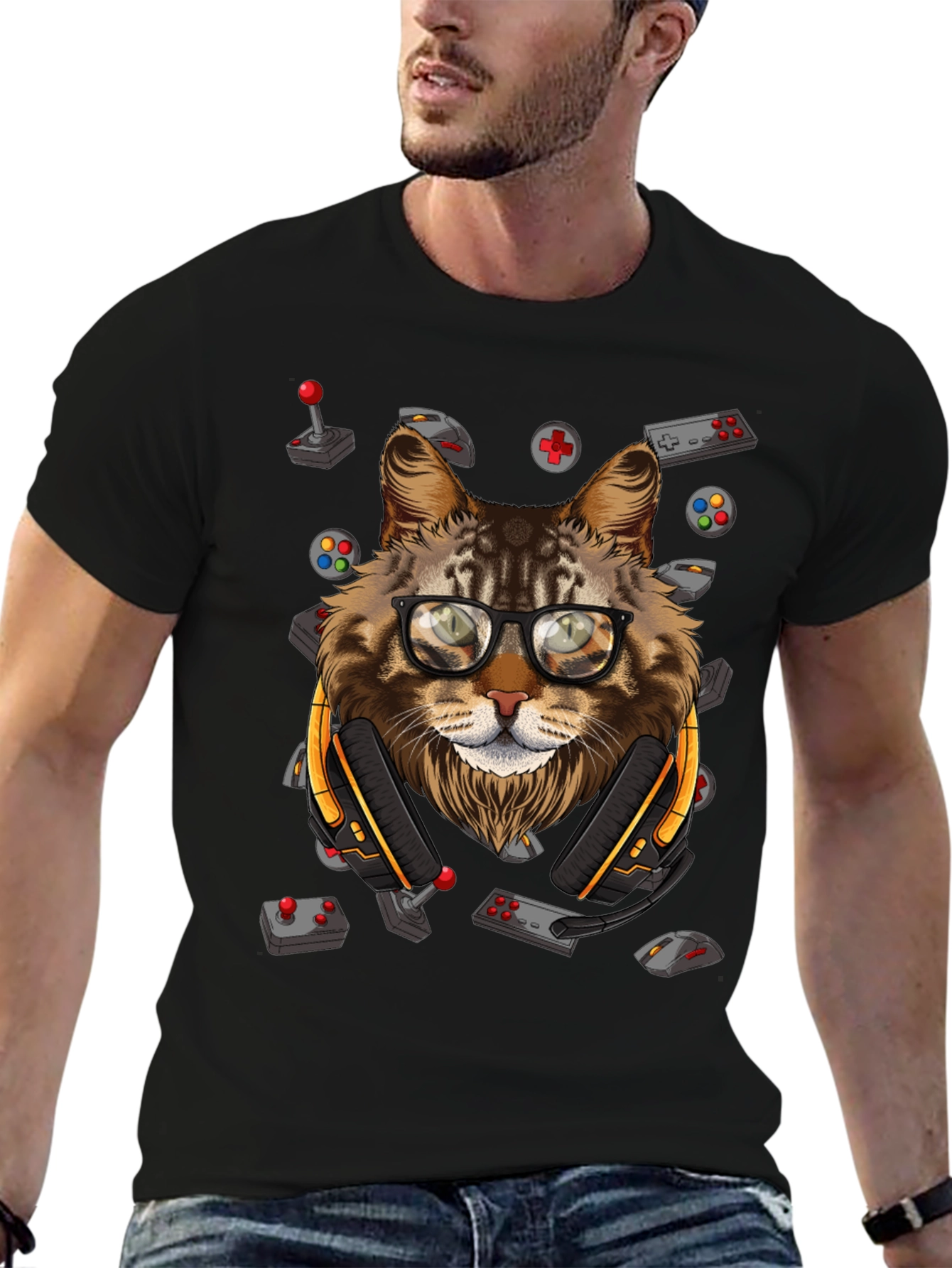Gamer Cat T-Shirt - Playful Style