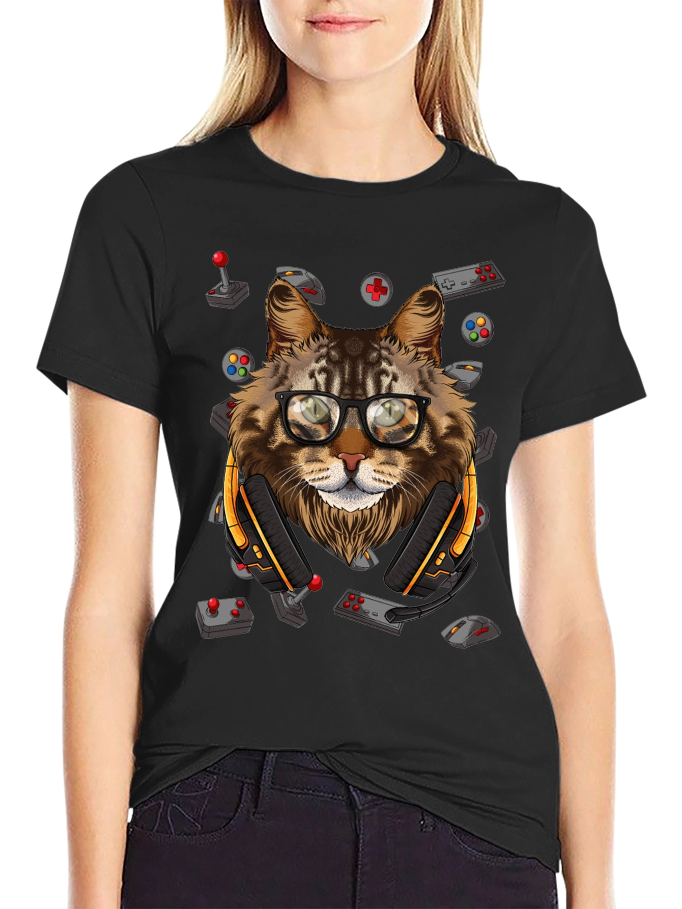 Gamer Cat T-Shirt - Playful Style