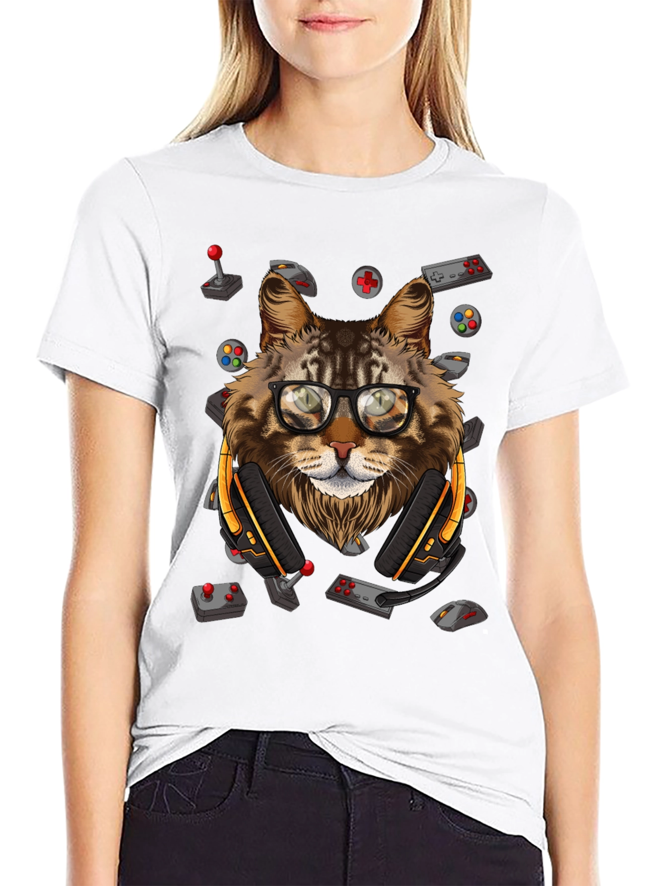 Gamer Cat T-Shirt - Playful Style
