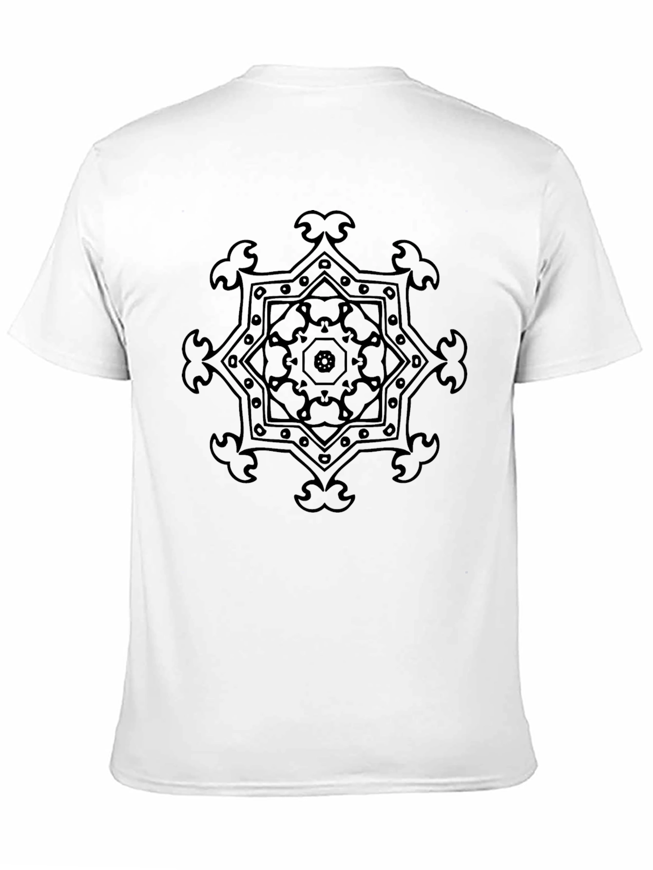 Geometric Mandala Print Black T-Shirt