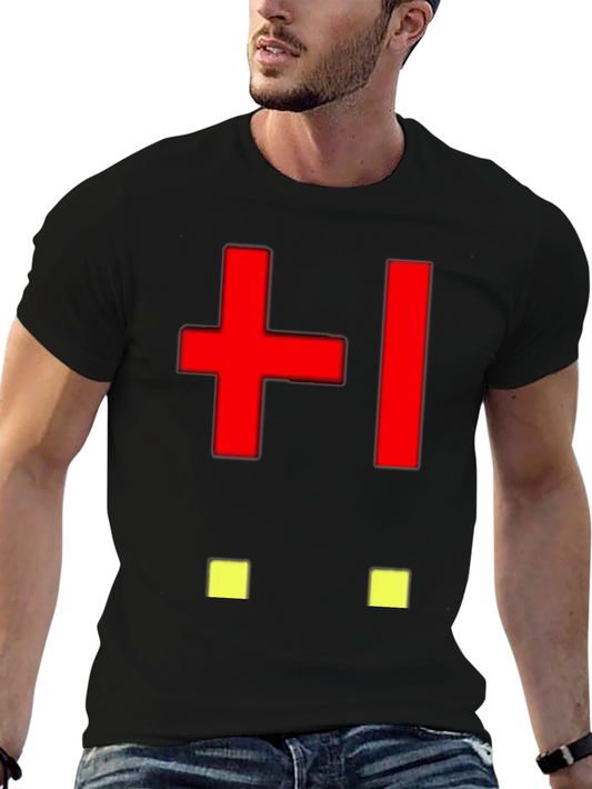 Abstract Pixelated Face Black T-Shirt