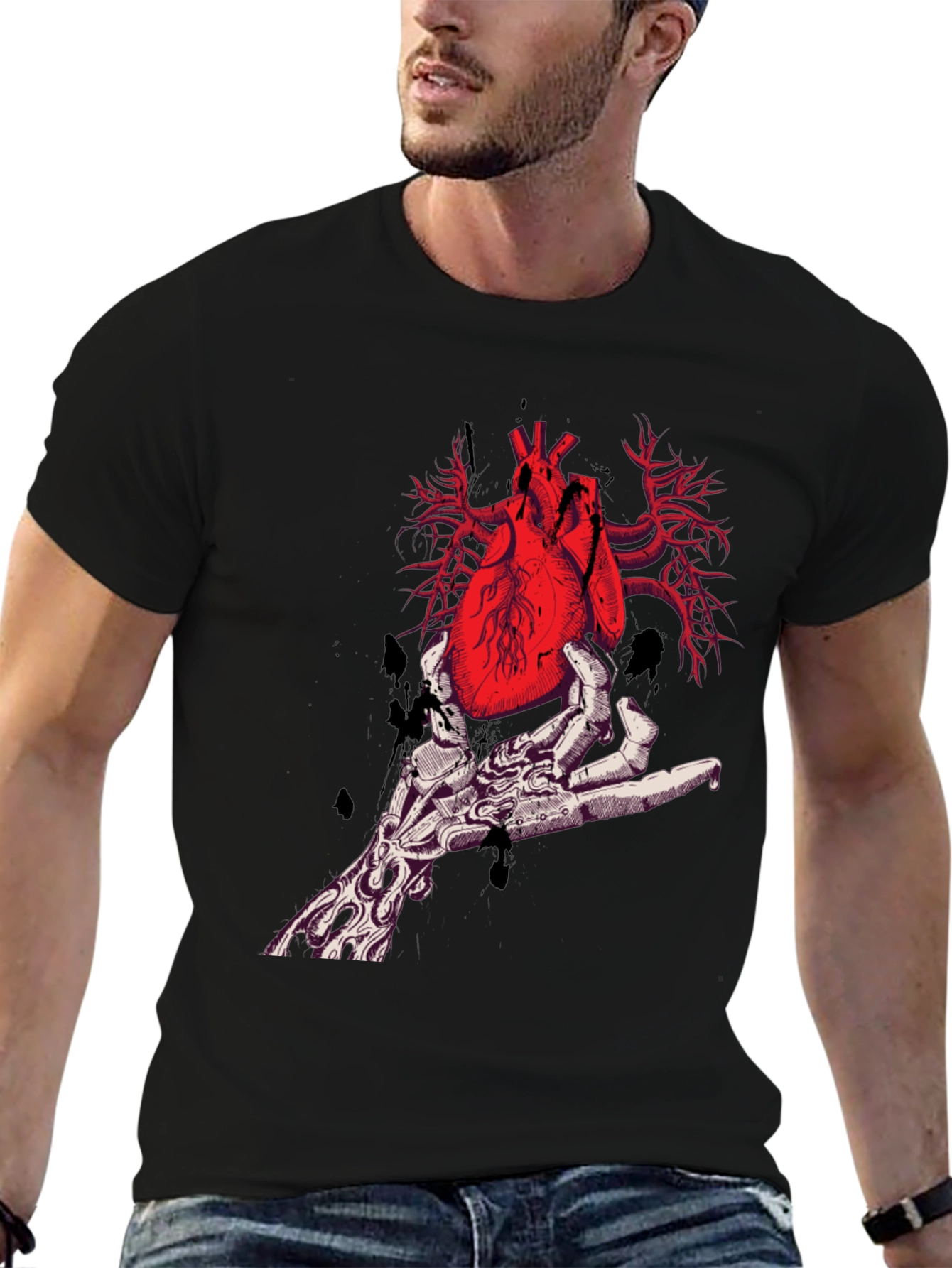 Anatomical Heart T-Shirt - Gothic Style