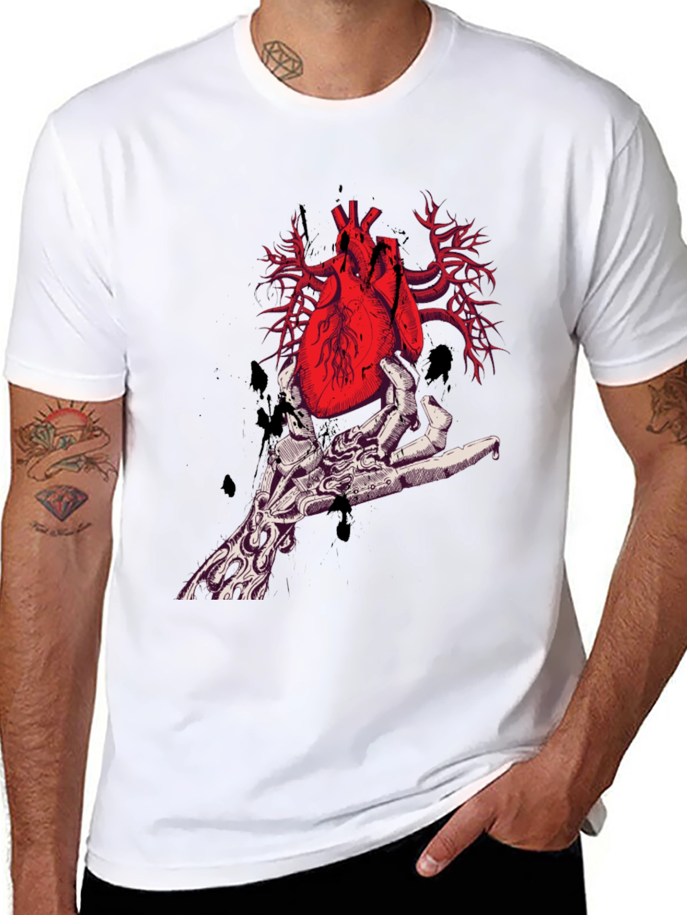 Anatomical Heart T-Shirt - Gothic Style