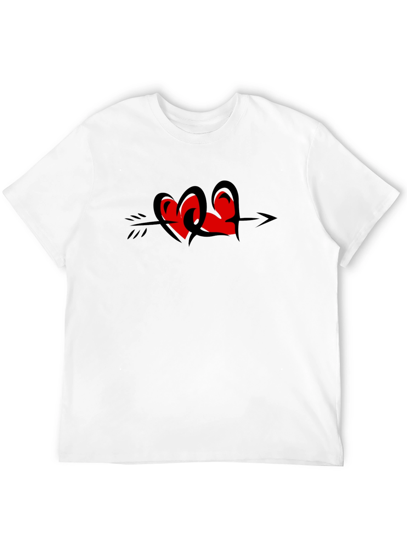 Heart Arrow Graphic Tee - Black Casual Shirt