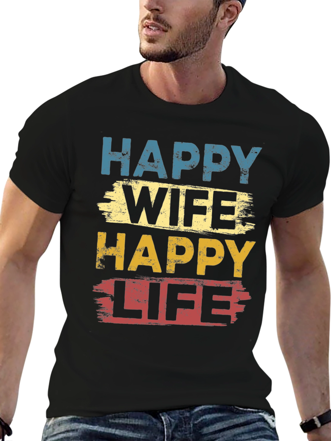 Happy Wife Happy Life Graphic T-Shirt