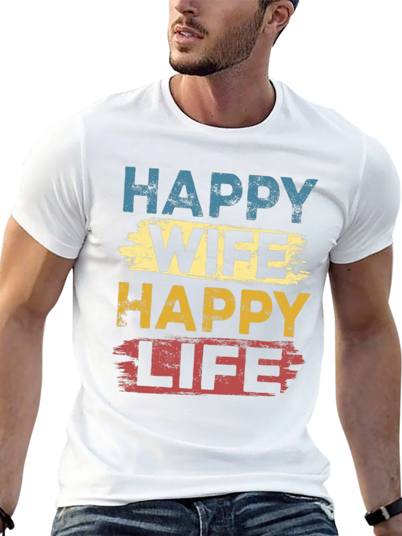 Happy Wife Happy Life Graphic T-Shirt