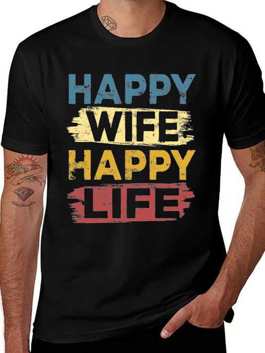 Happy Wife Happy Life Graphic T-Shirt