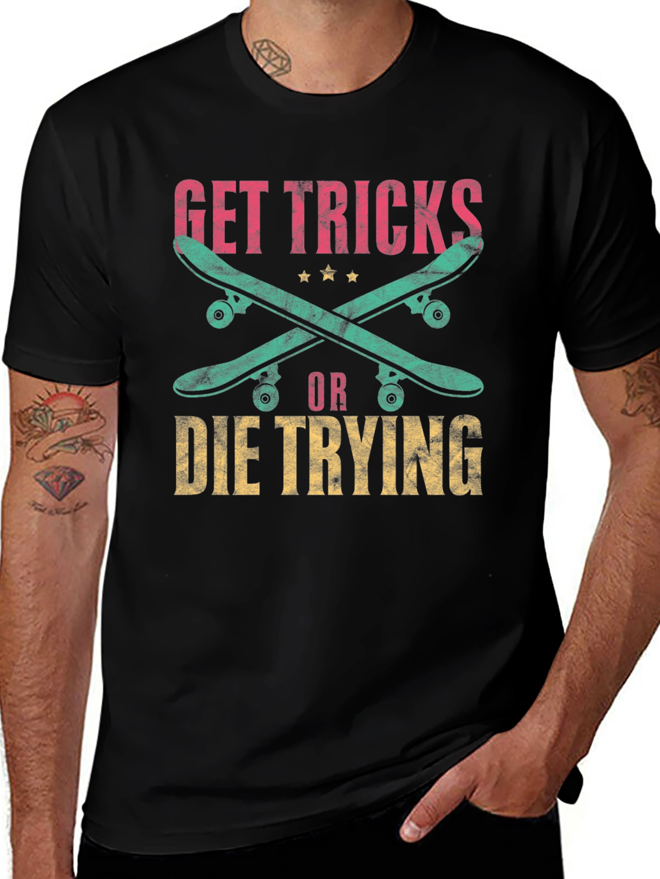 Get Tricks or Die Trying Skateboarder T-Shirt