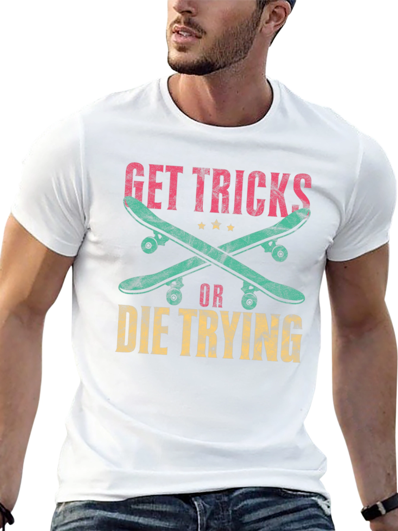 Get Tricks or Die Trying Skateboarder T-Shirt