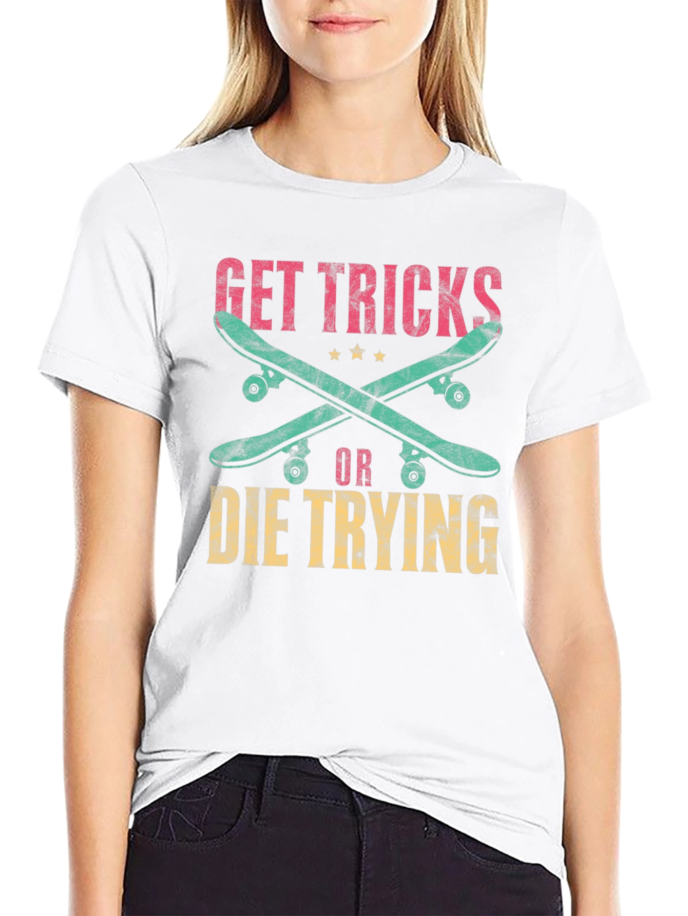 Get Tricks or Die Trying Skateboarder T-Shirt