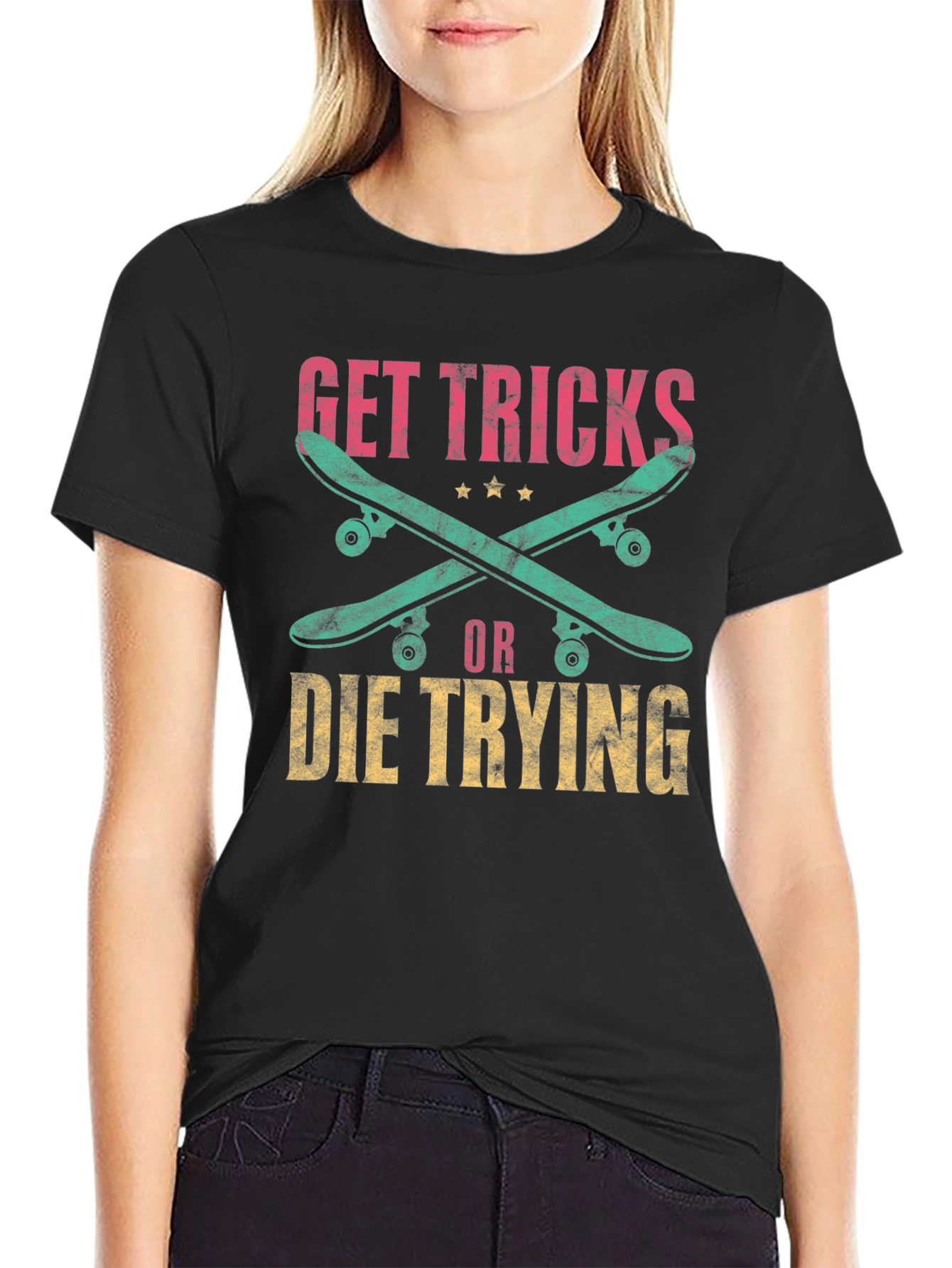 Get Tricks or Die Trying Skateboarder T-Shirt