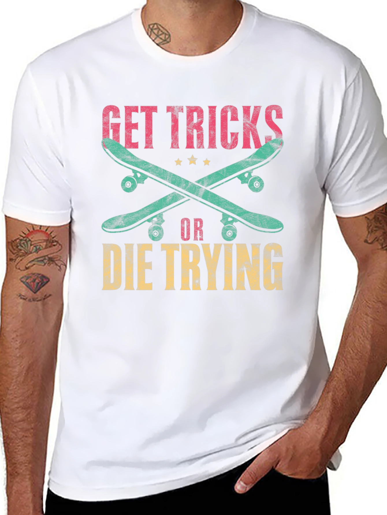 Get Tricks or Die Trying Skateboarder T-Shirt