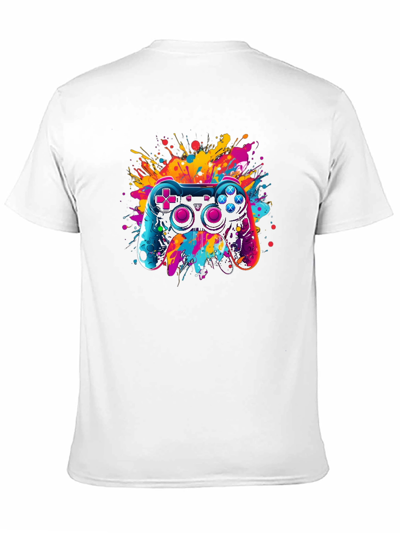 Gaming Controller Splatter Graphic Tee - Black