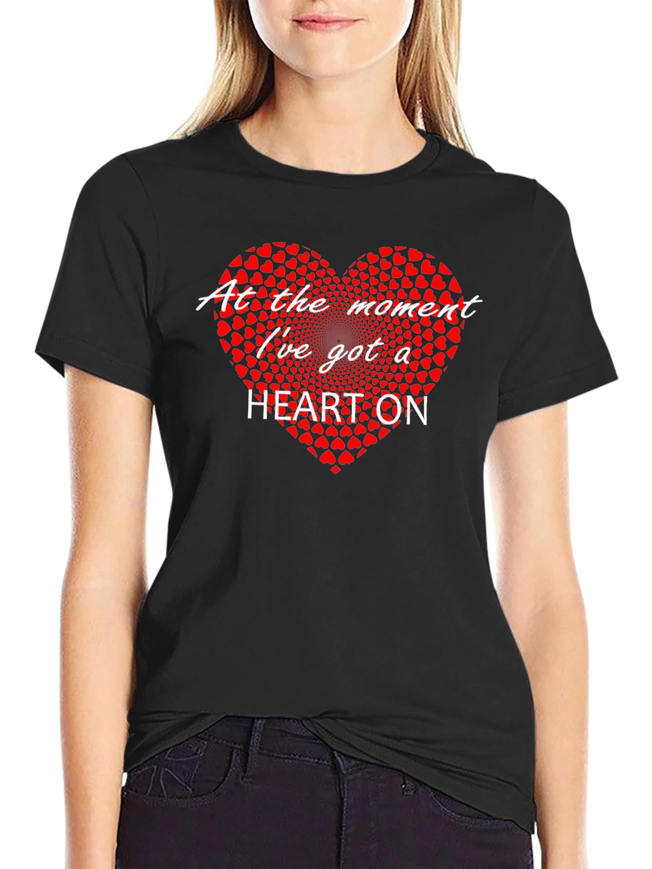 Heart On Graphic T-Shirt - Black