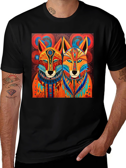 Aztec Fox Graphic Tee - Stylish Mens T-Shirt