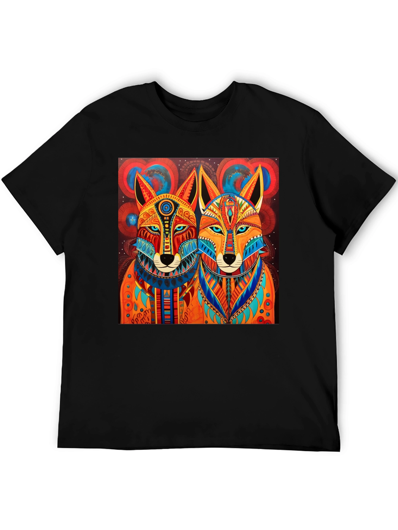 Aztec Fox Graphic Tee - Stylish Mens T-Shirt