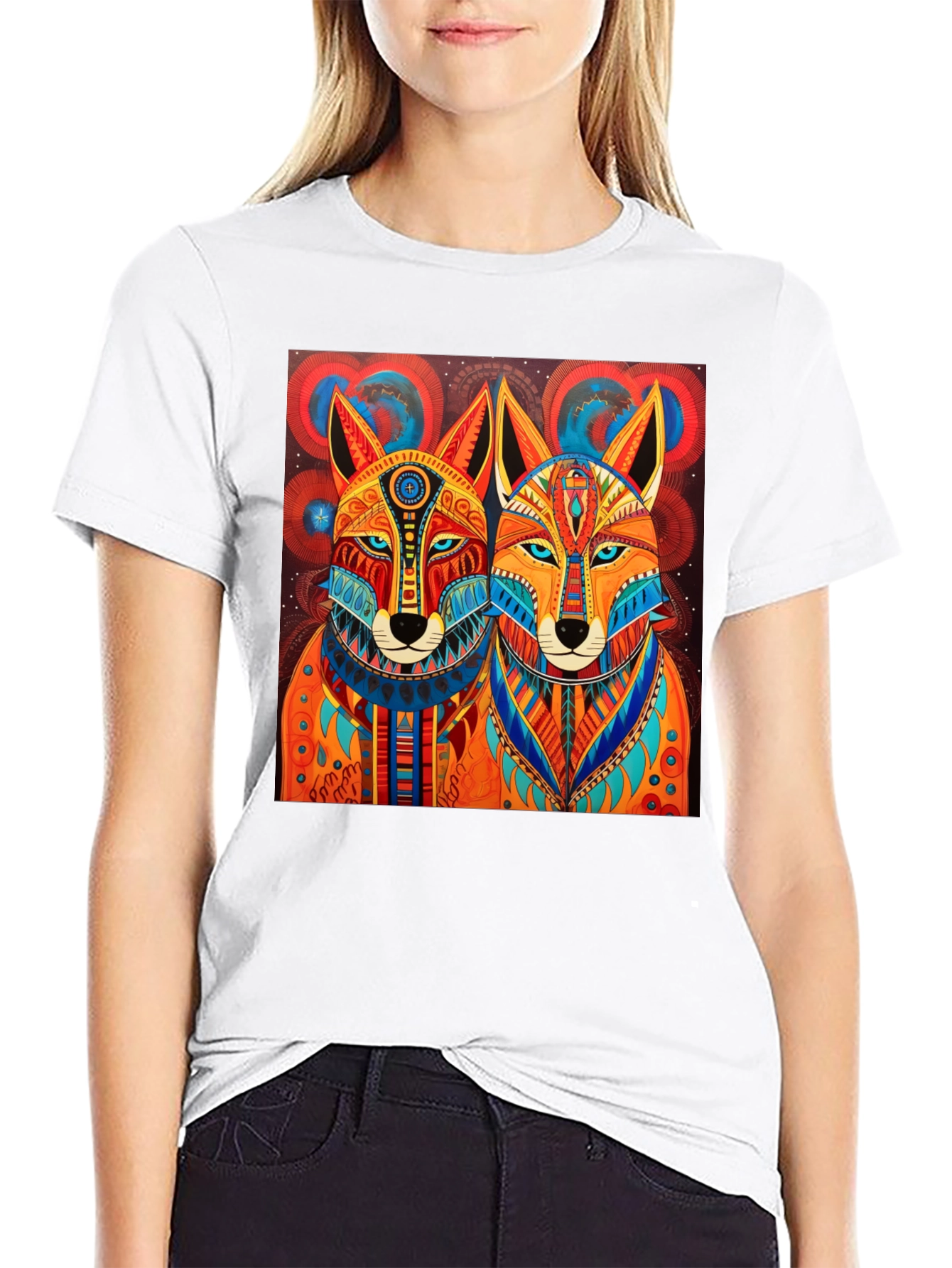 Aztec Fox Graphic Tee - Stylish Mens T-Shirt