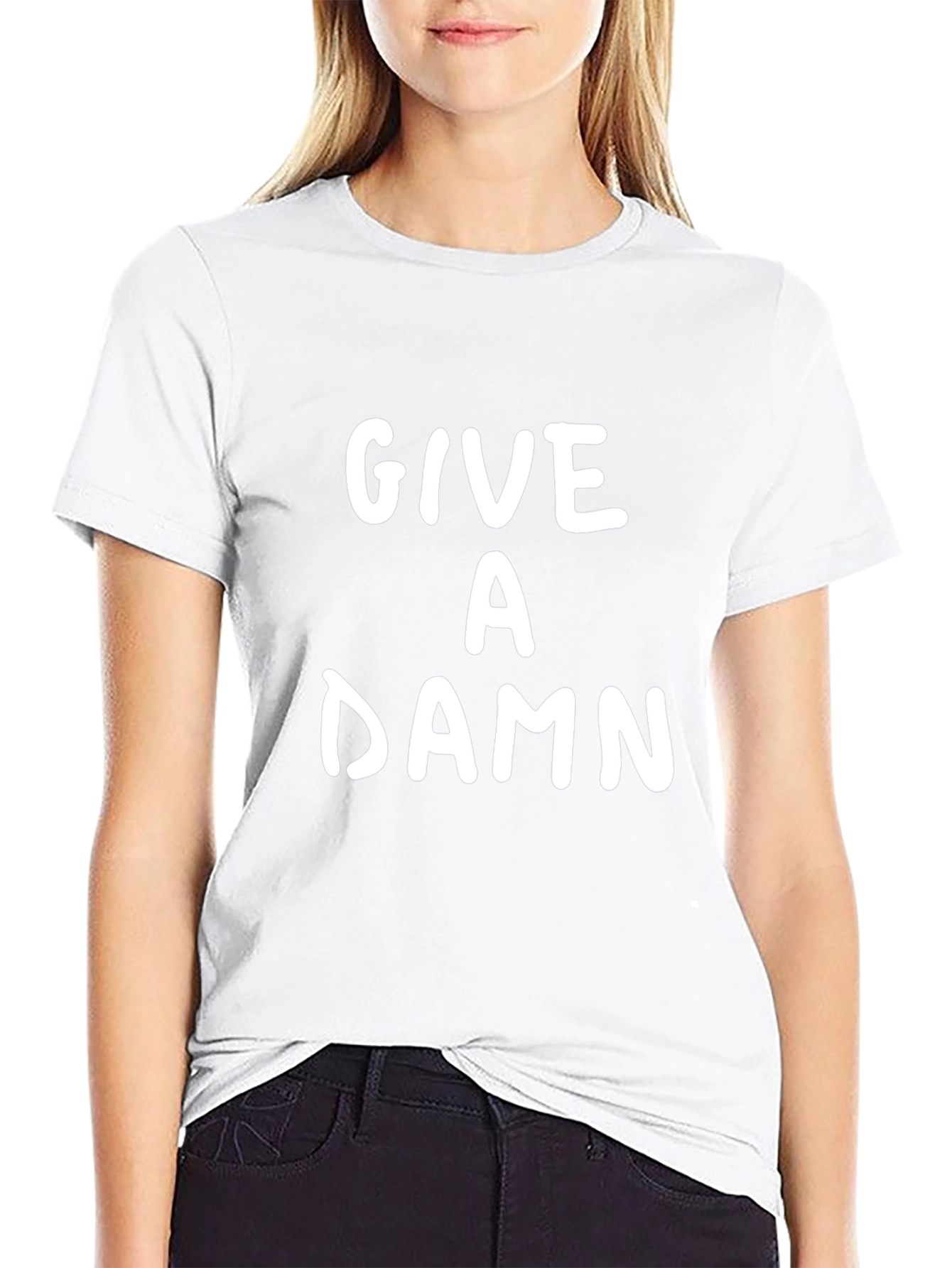 Give A Damn Graphic T-Shirt - Black