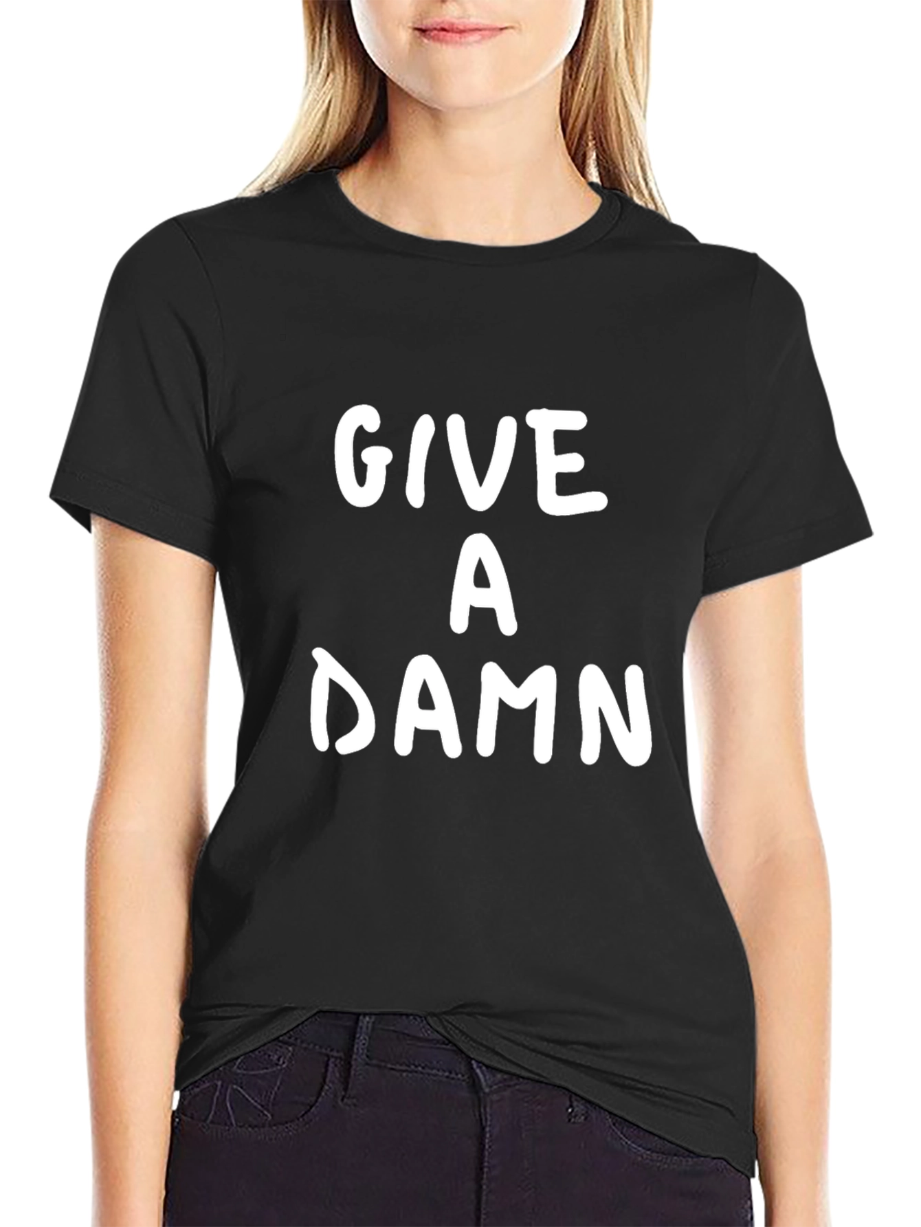 Give A Damn Graphic T-Shirt - Black